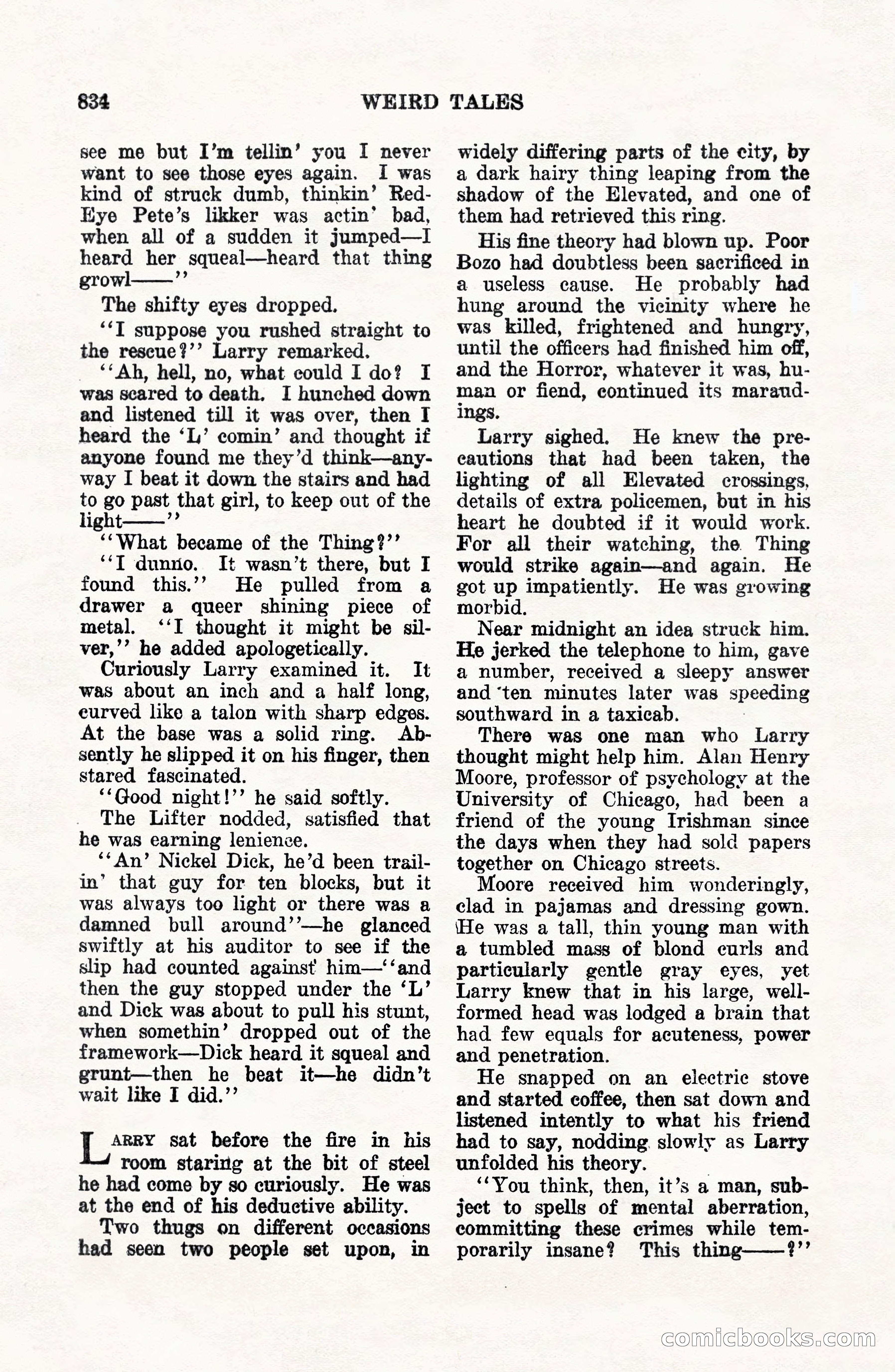 Weird Tales, Vol. VII, No. 6 — page 116 of 148