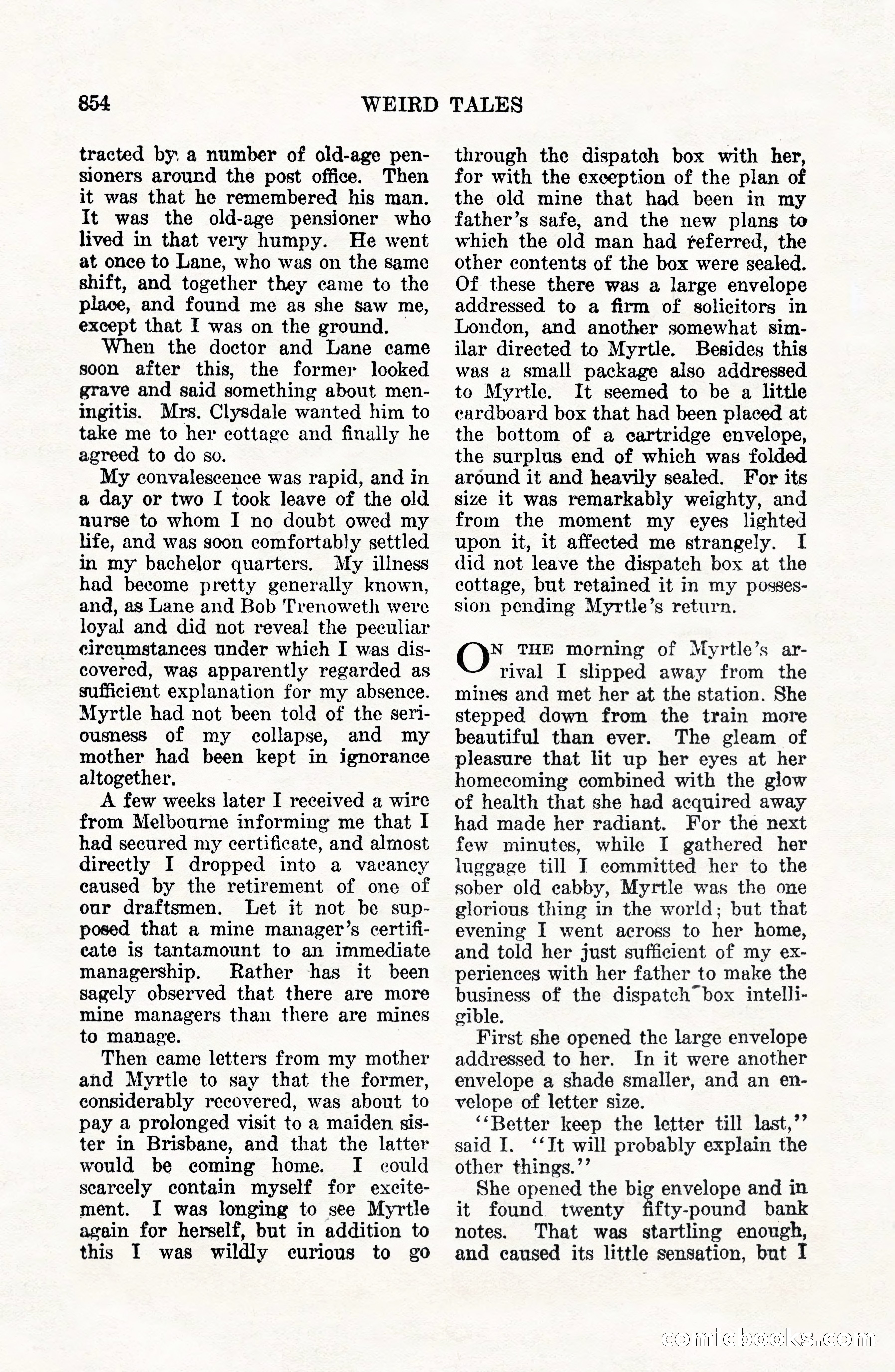 Weird Tales, Vol. VII, No. 6 — page 136 of 148