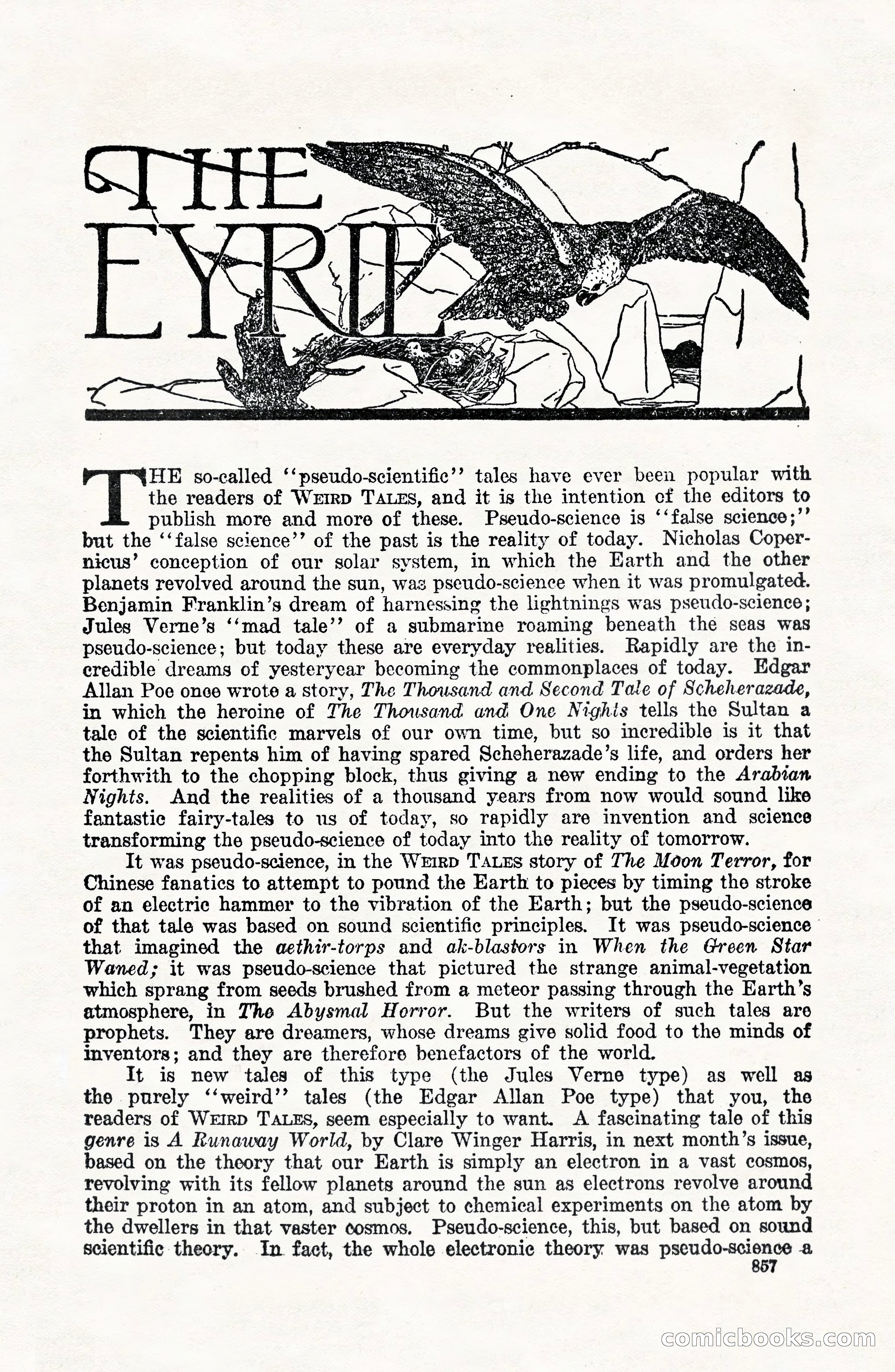Weird Tales, Vol. VII, No. 6 — page 139 of 148