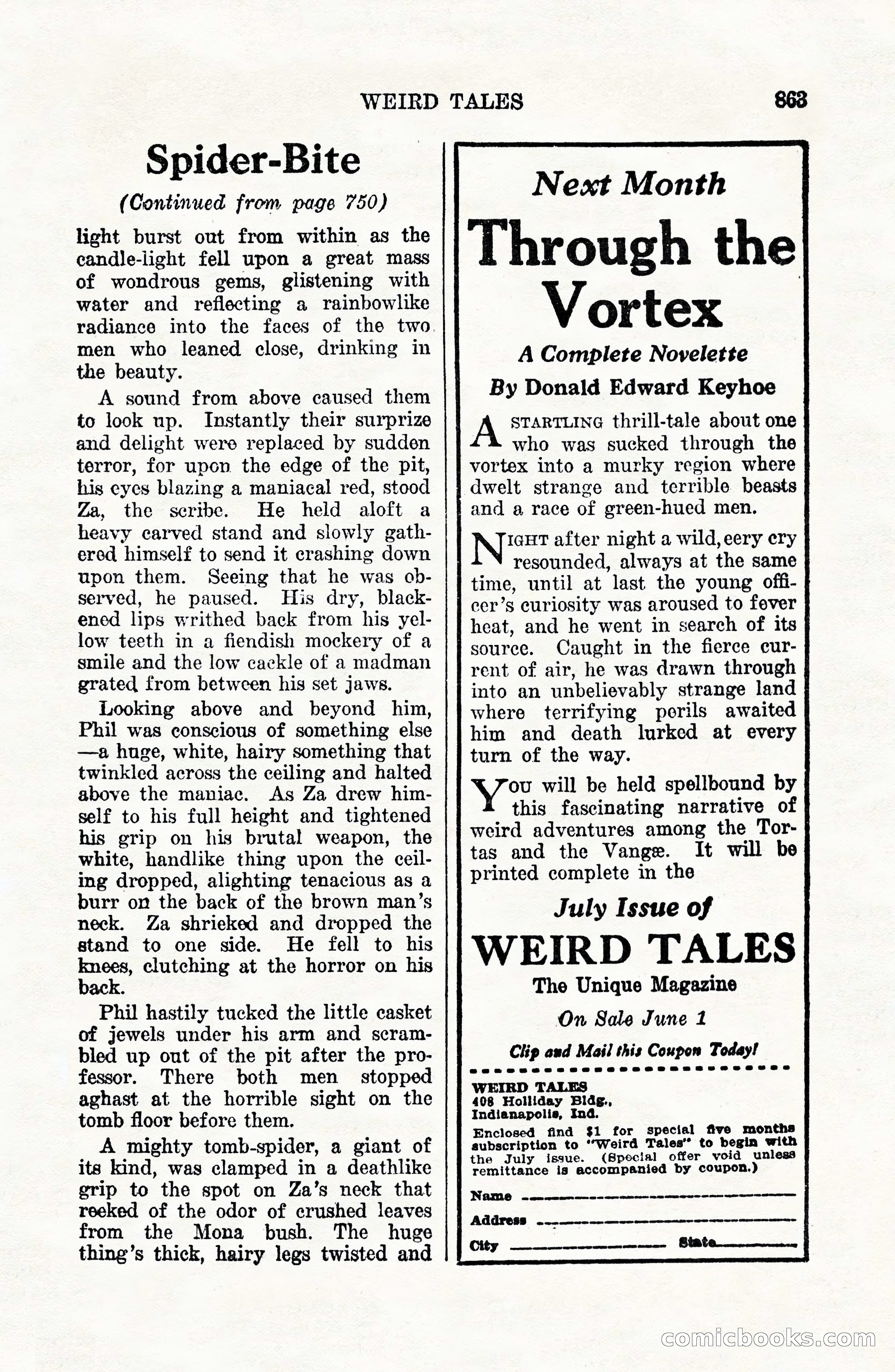 Weird Tales, Vol. VII, No. 6 — page 145 of 148