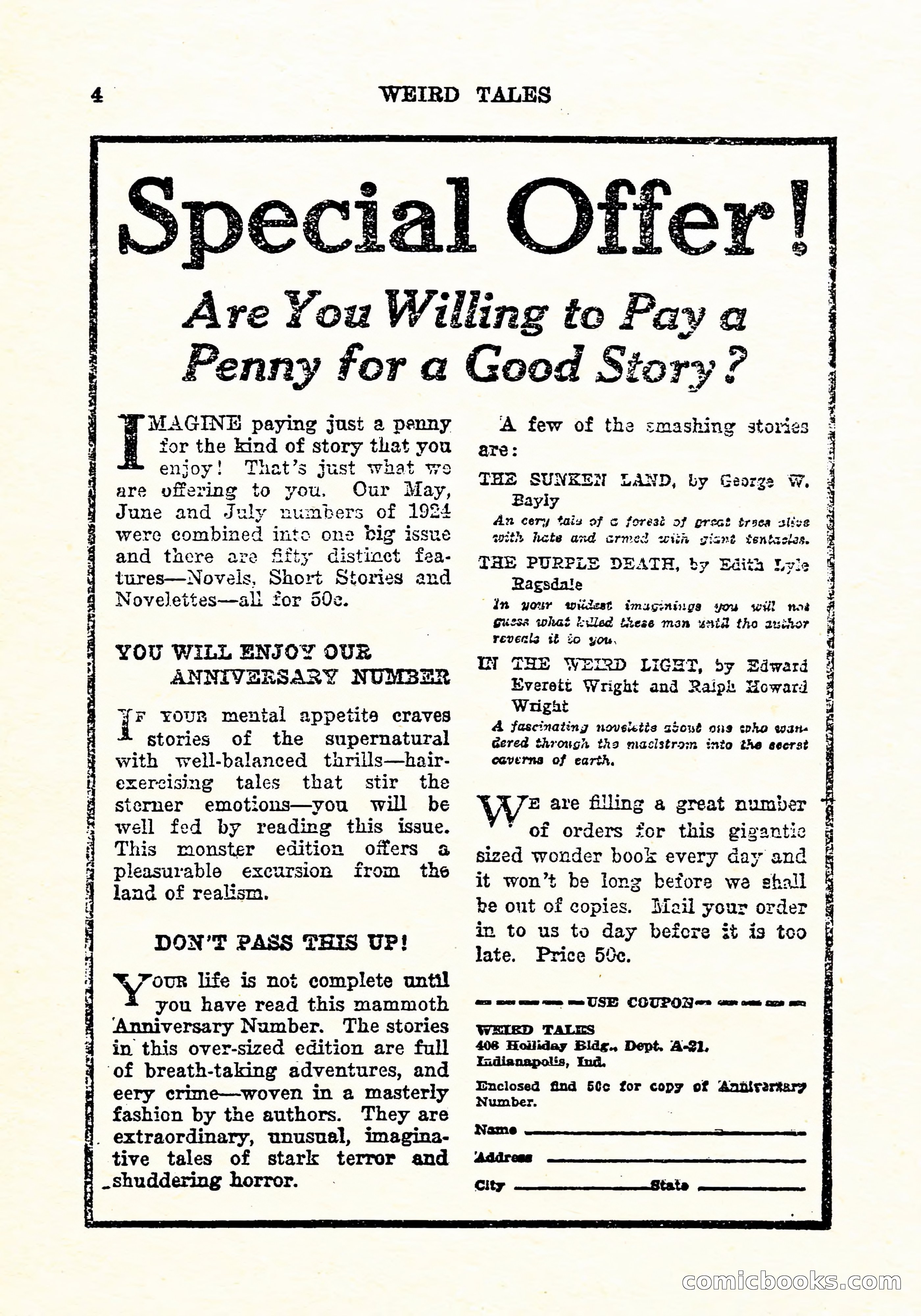 Weird Tales, July 1926 — page 5 of 146