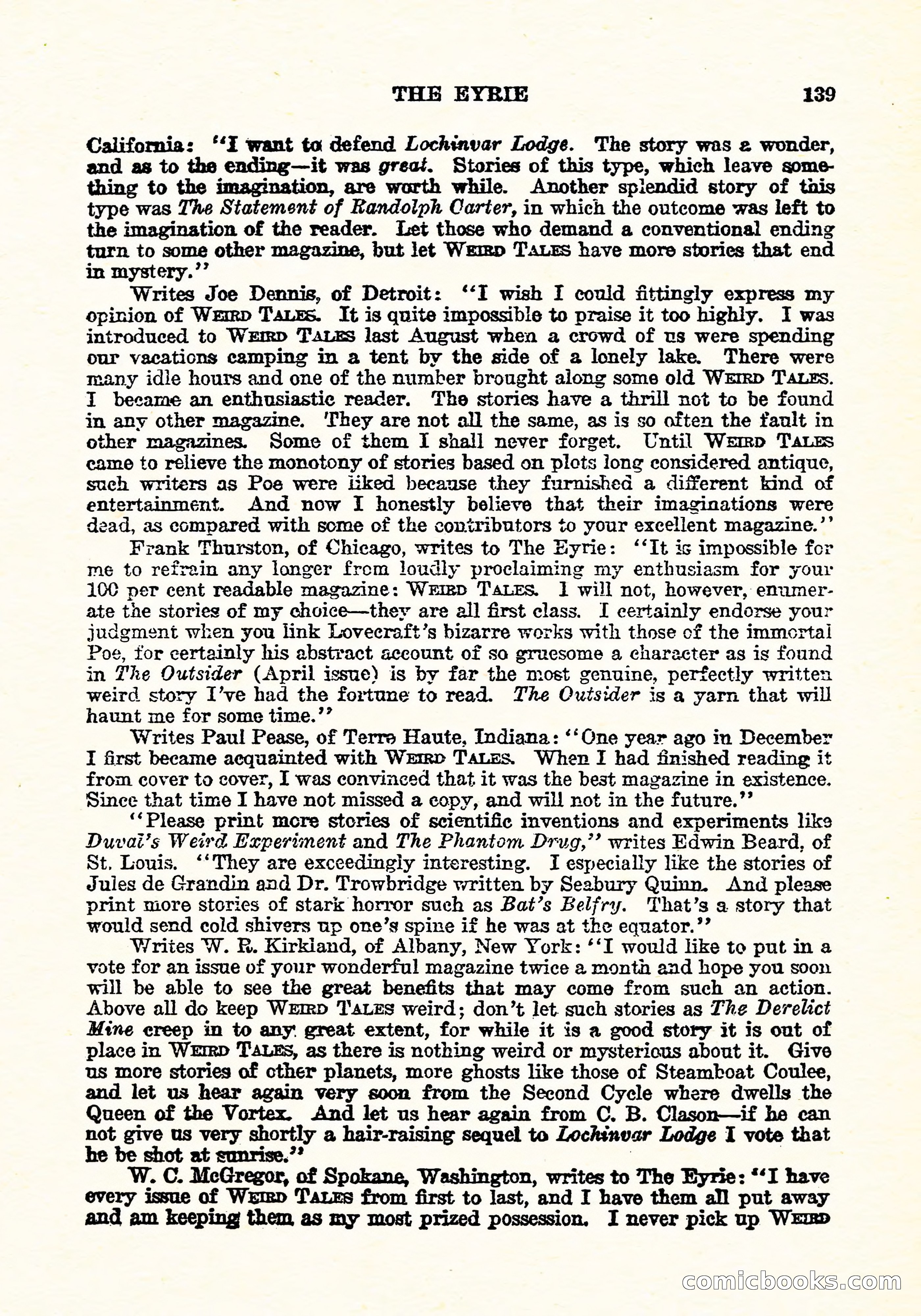Weird Tales, July 1926 — page 140 of 146