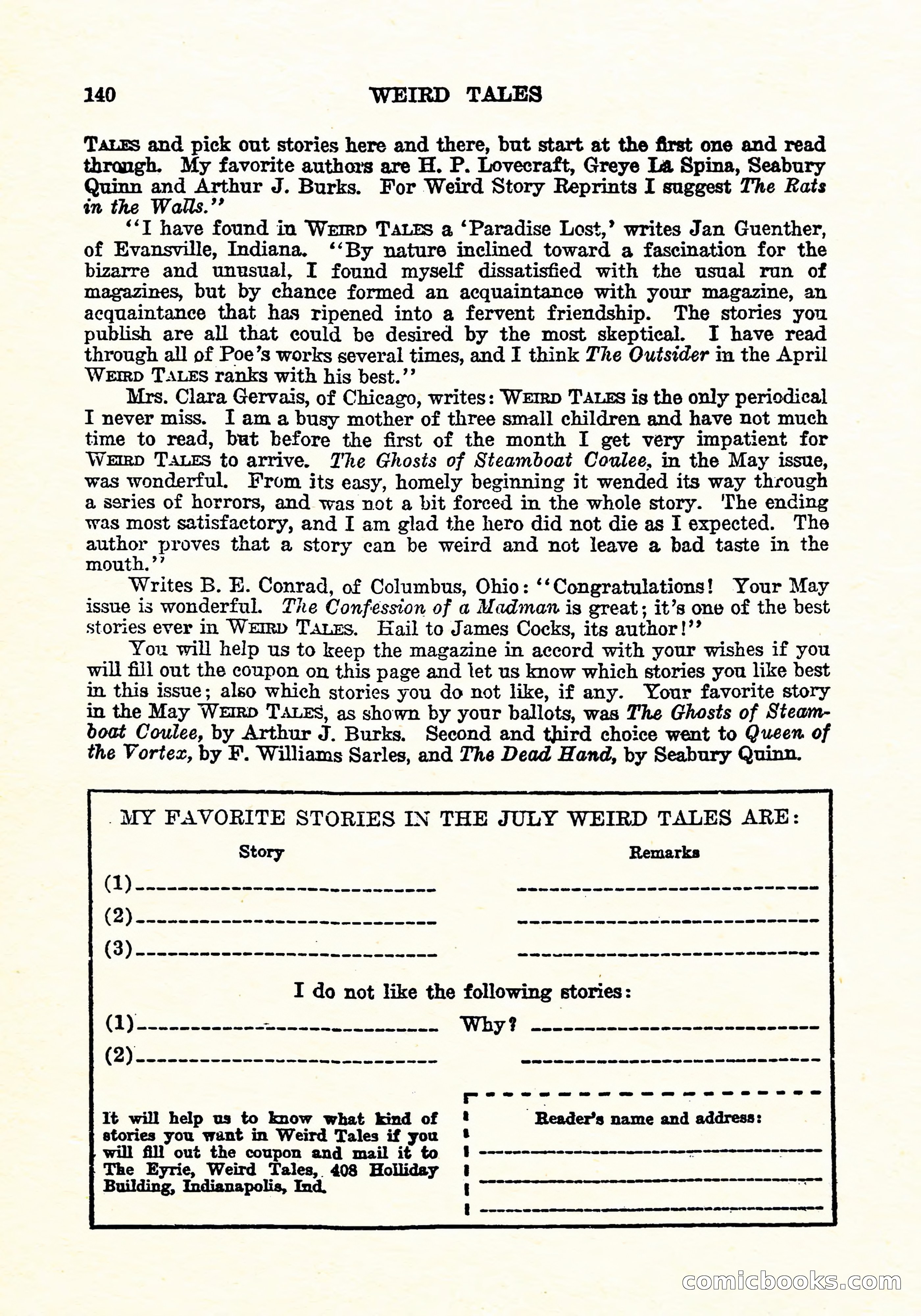 Weird Tales, July 1926 — page 141 of 146