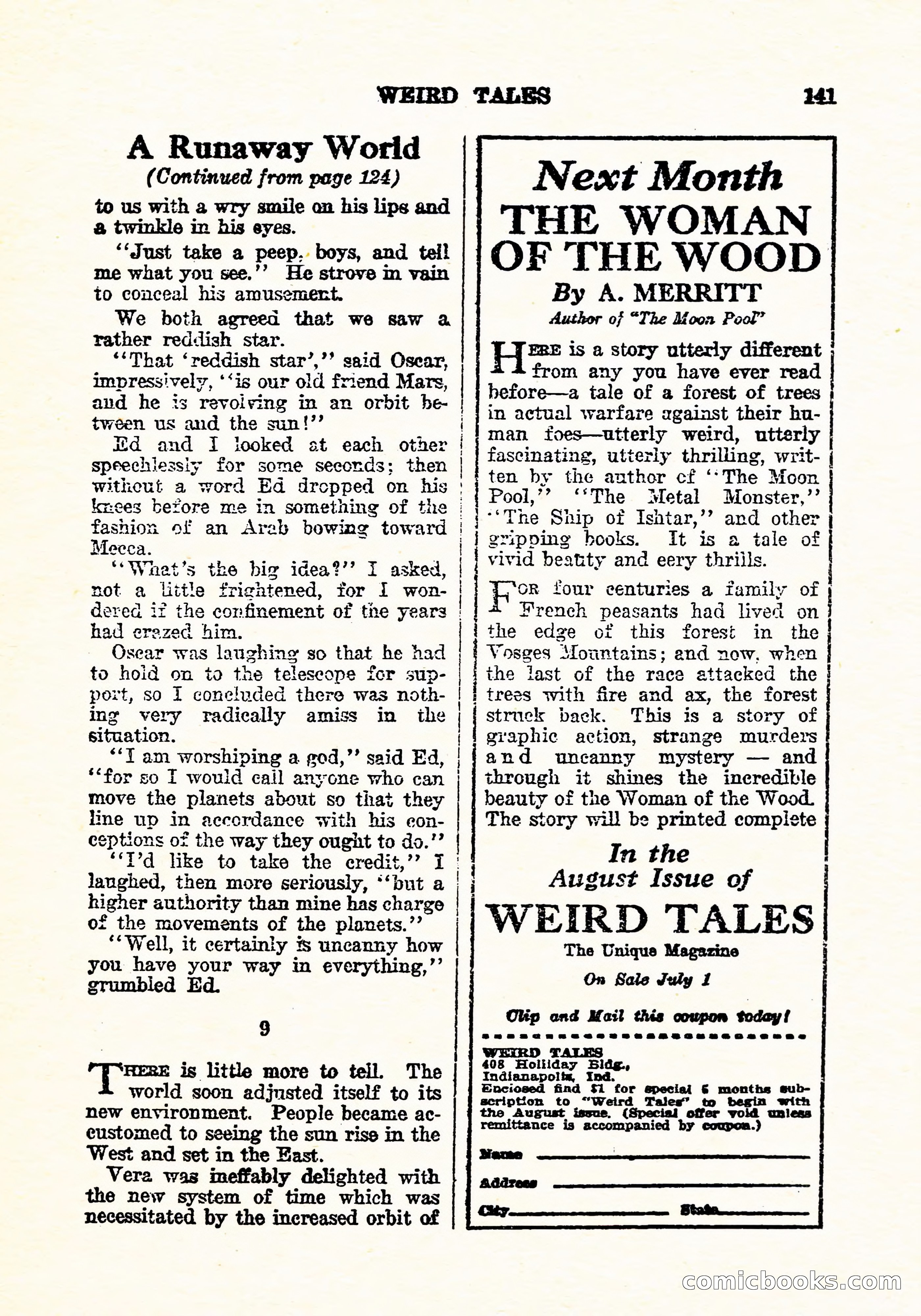 Weird Tales, July 1926 — page 142 of 146