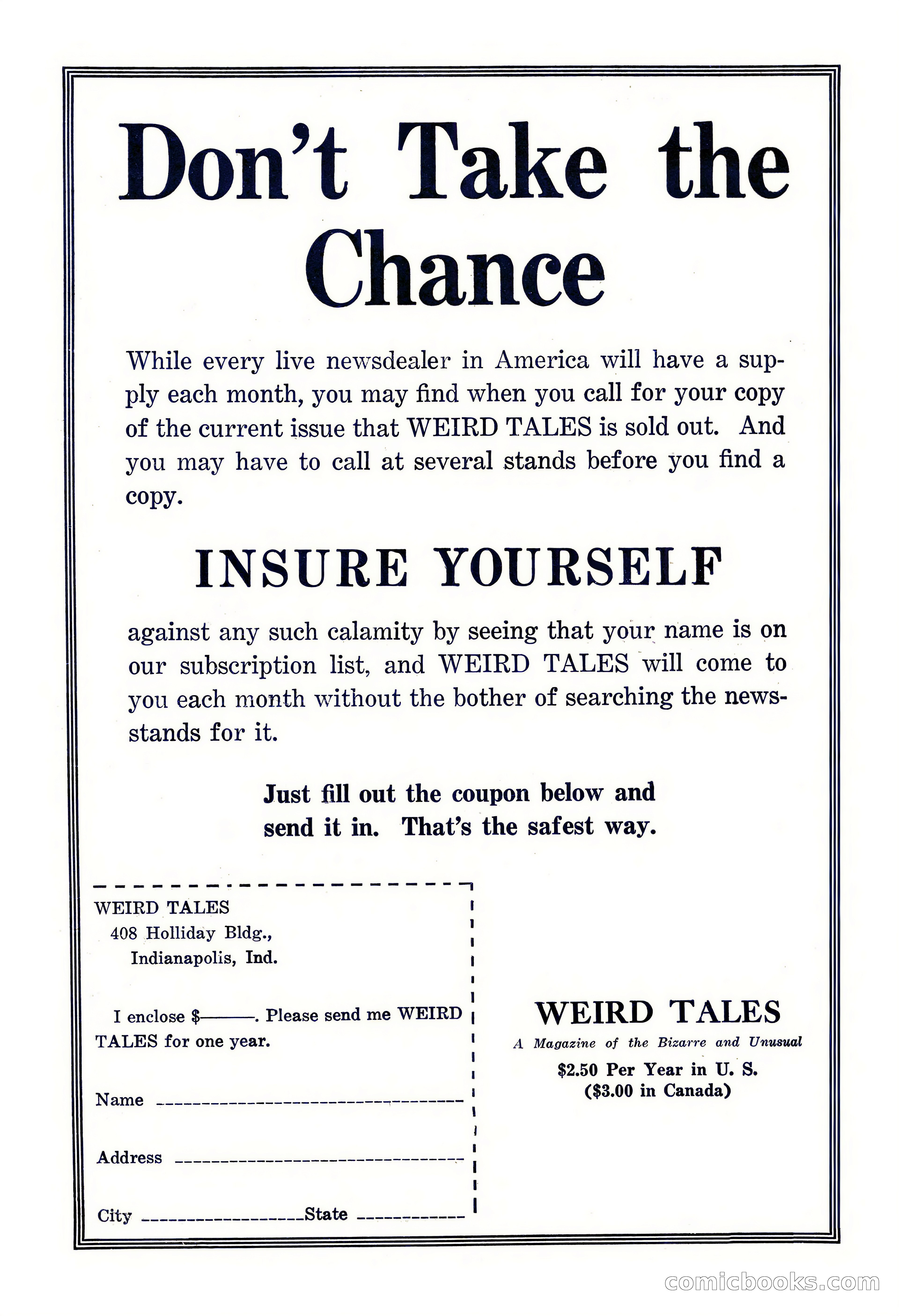 Weird Tales, Vol. 8, No. 2 — page 2 of 146