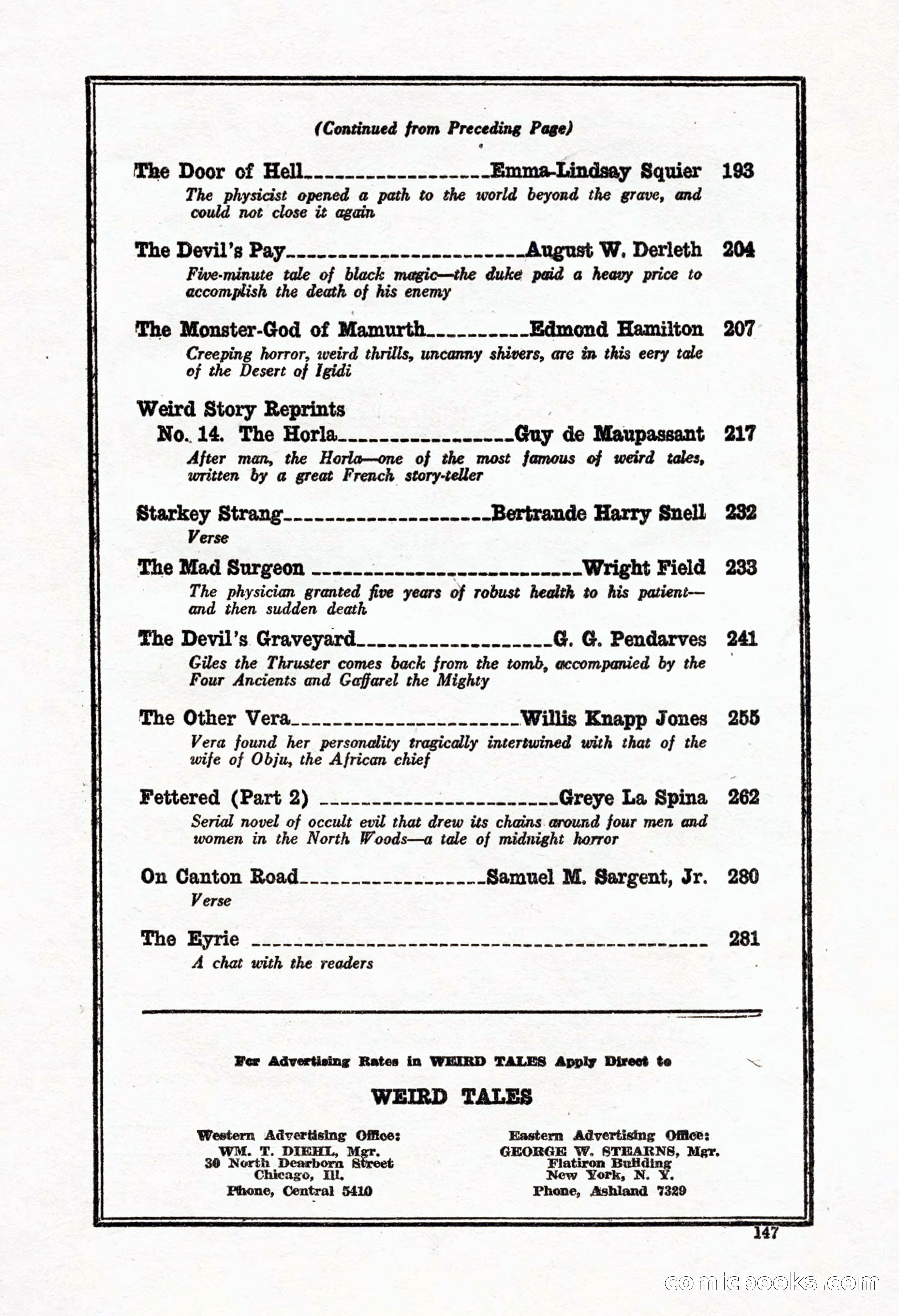 Weird Tales, Vol. 8, No. 2 — page 5 of 146