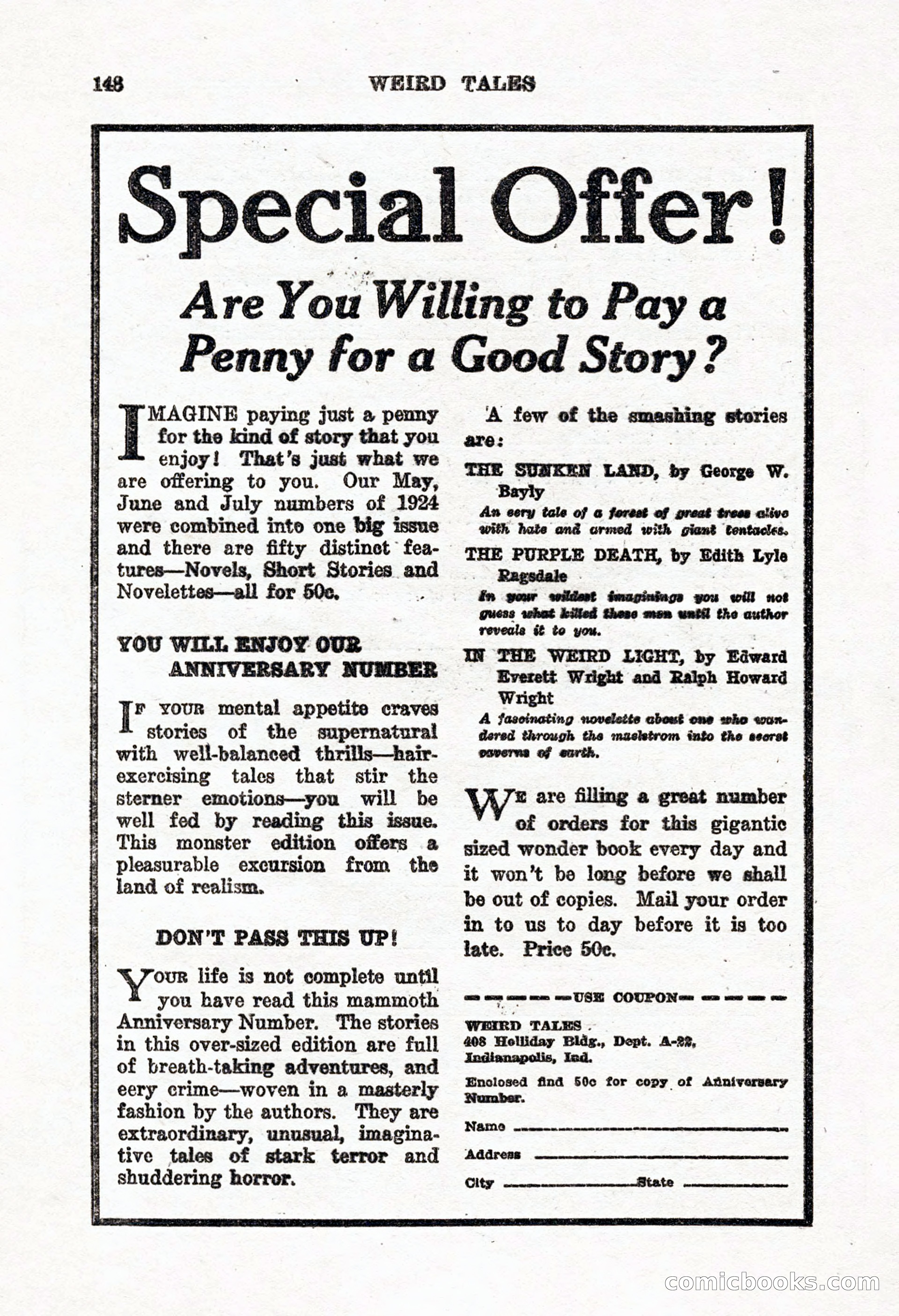Weird Tales, Vol. 8, No. 2 — page 6 of 146