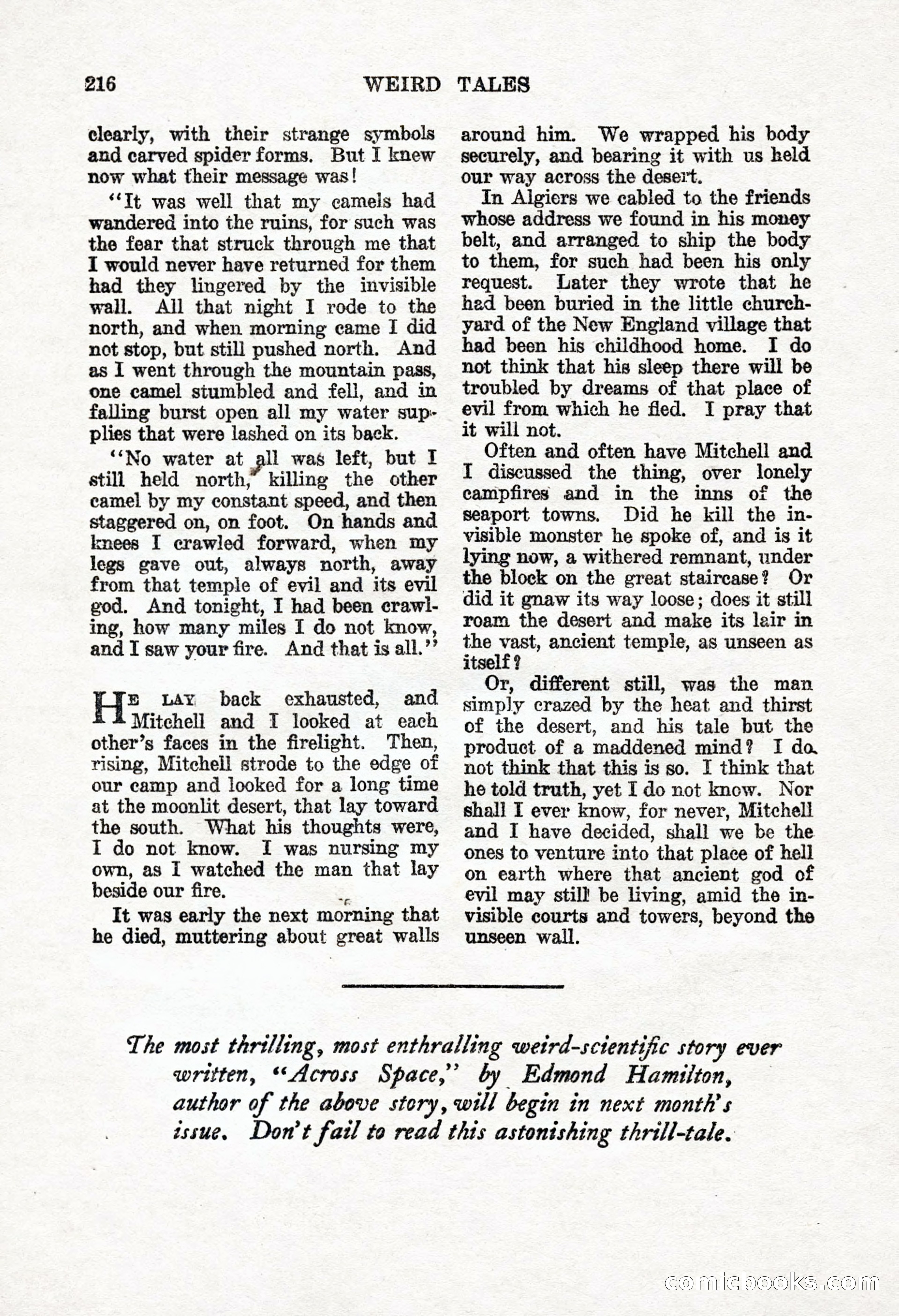 Weird Tales, Vol. 8, No. 2 — page 74 of 146