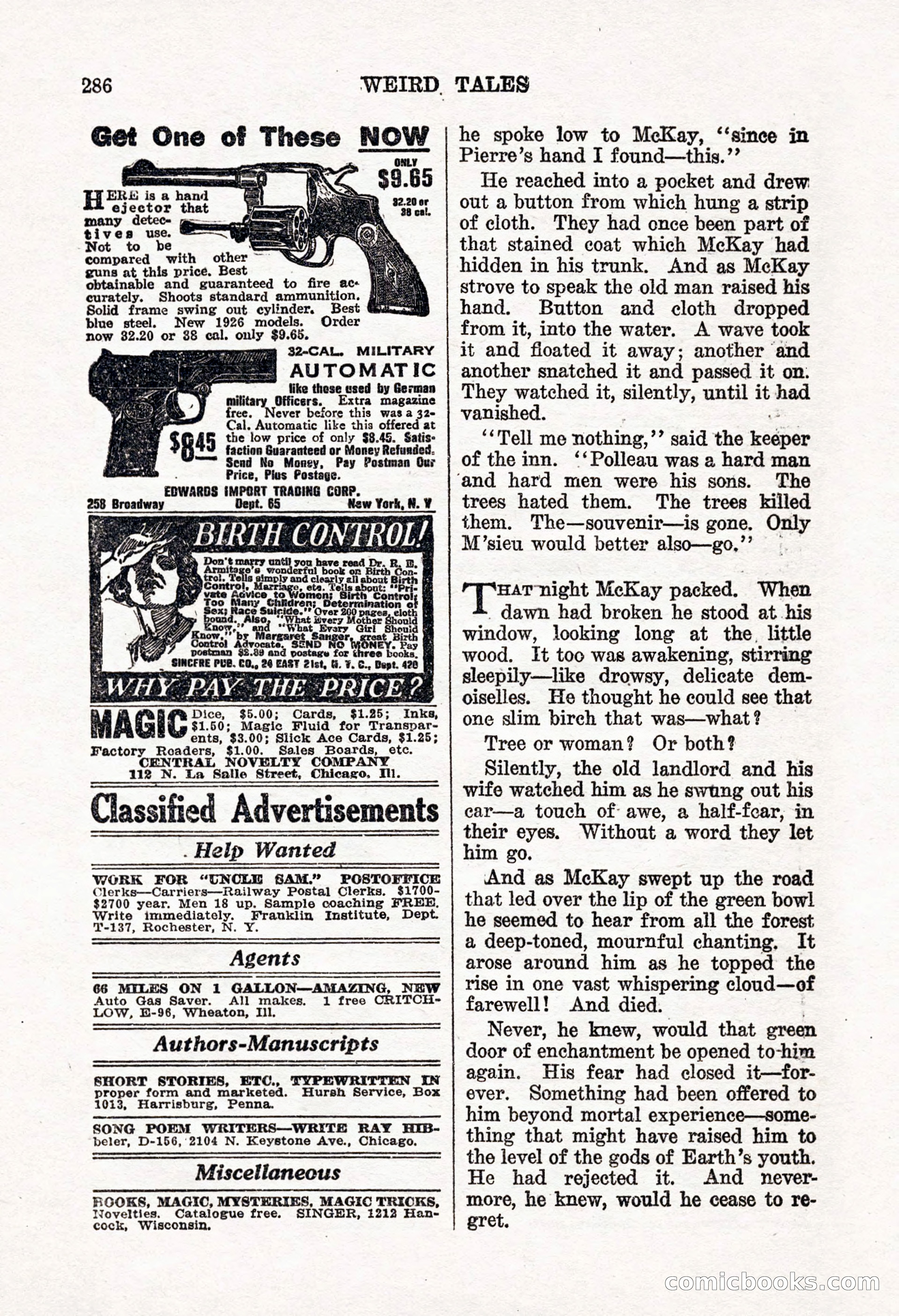 Weird Tales, Vol. 8, No. 2 — page 144 of 146