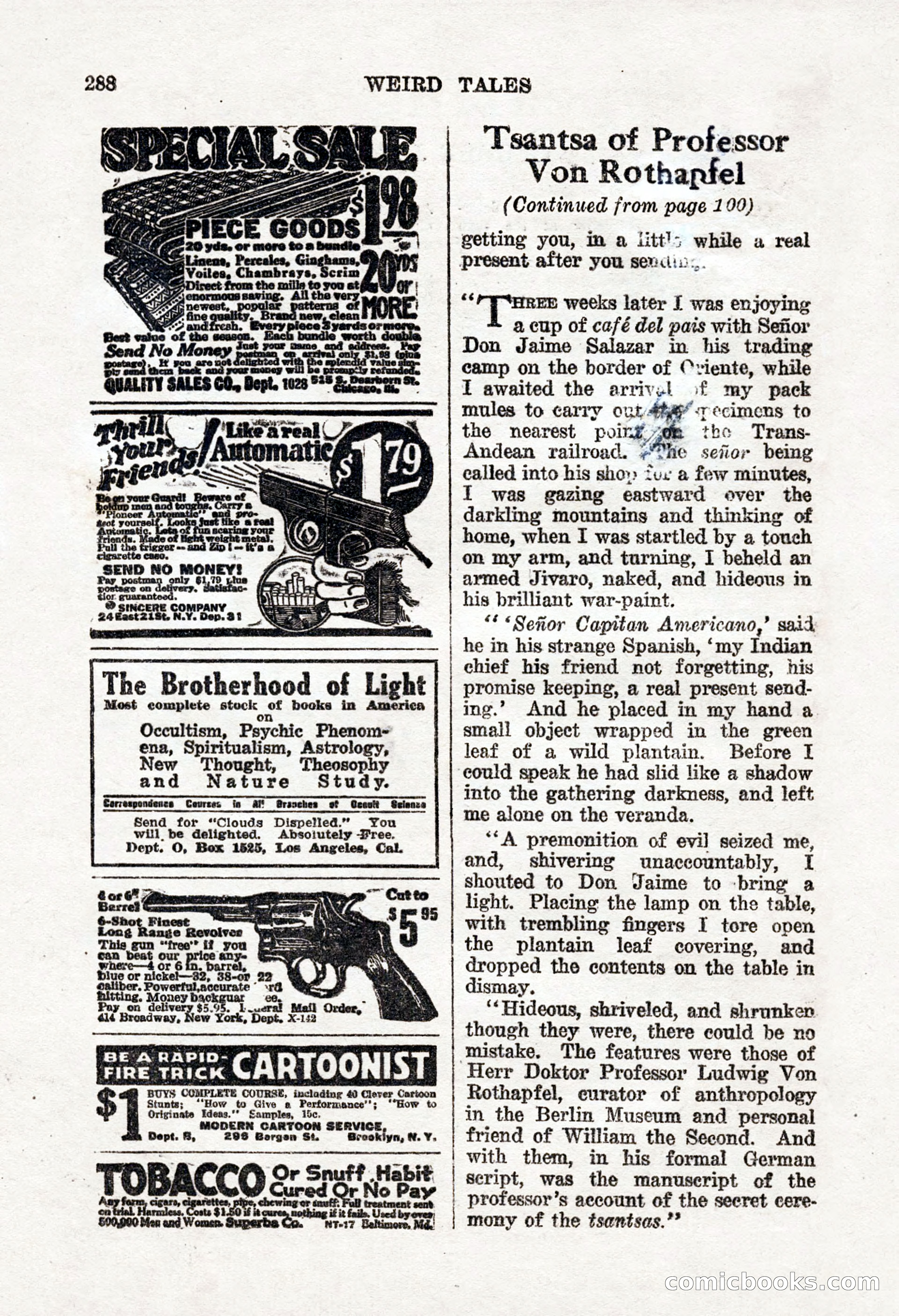 Weird Tales, Vol. 8, No. 2 — page 146 of 146