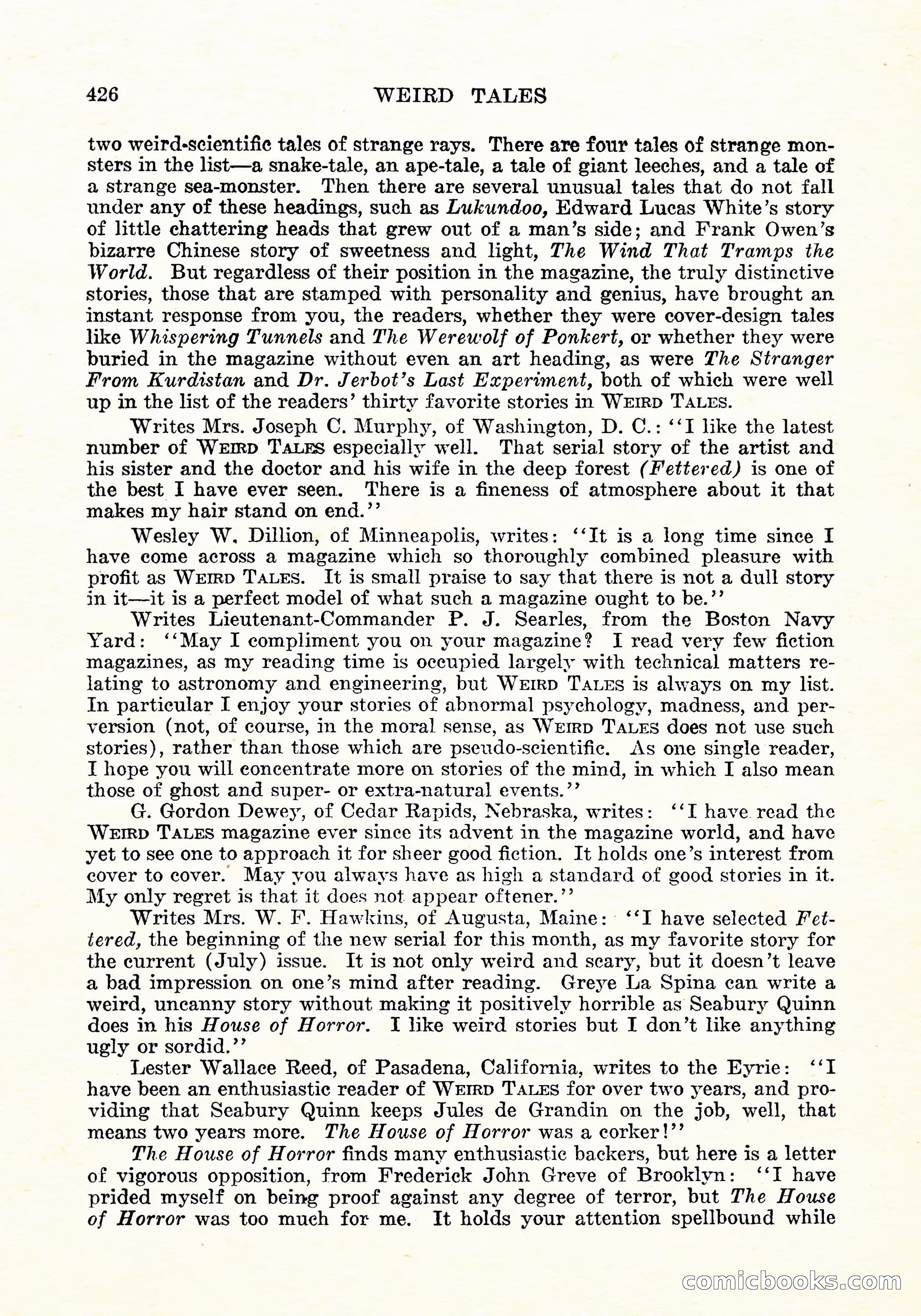 Weird Tales, September 1926 — page 139 of 146