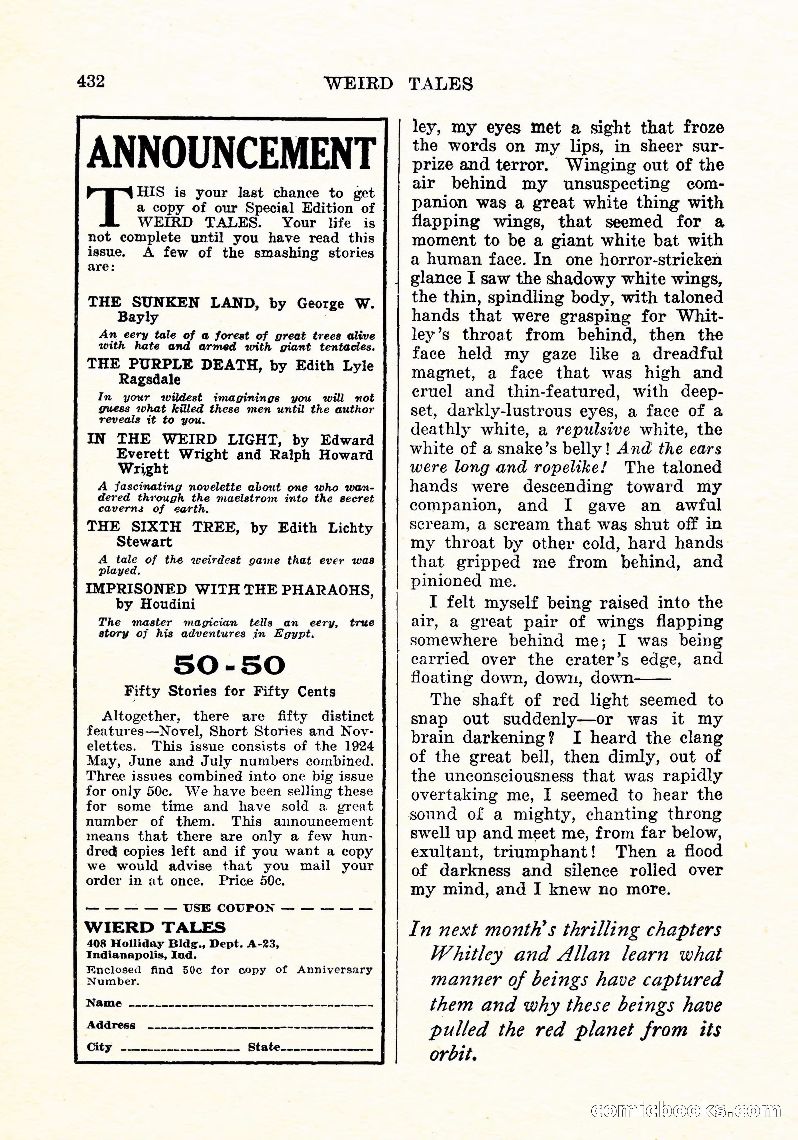 Weird Tales, September 1926 — page 145 of 146