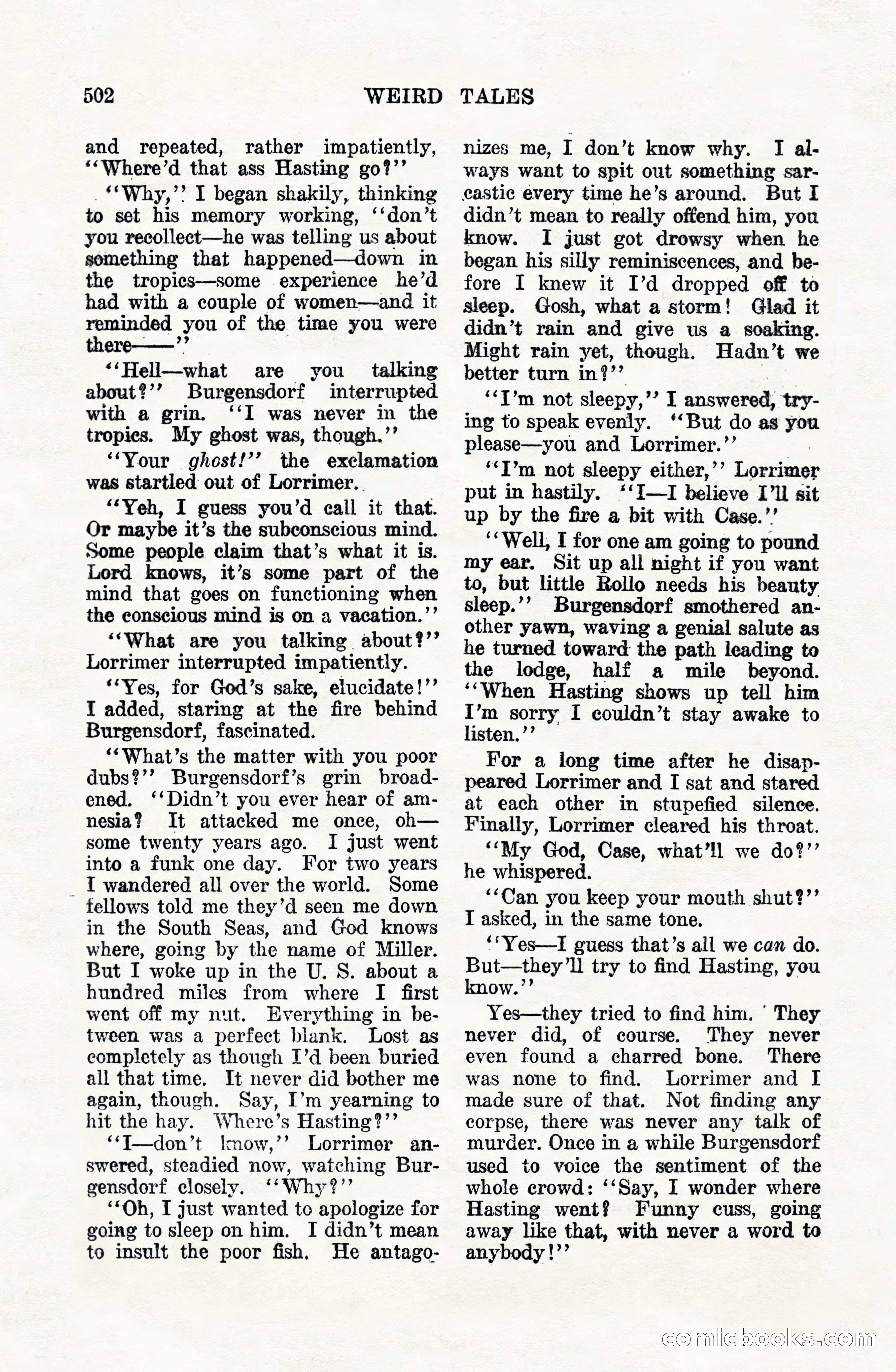 Weird Tales, Vol. VIII, No. 4 — page 72 of 148