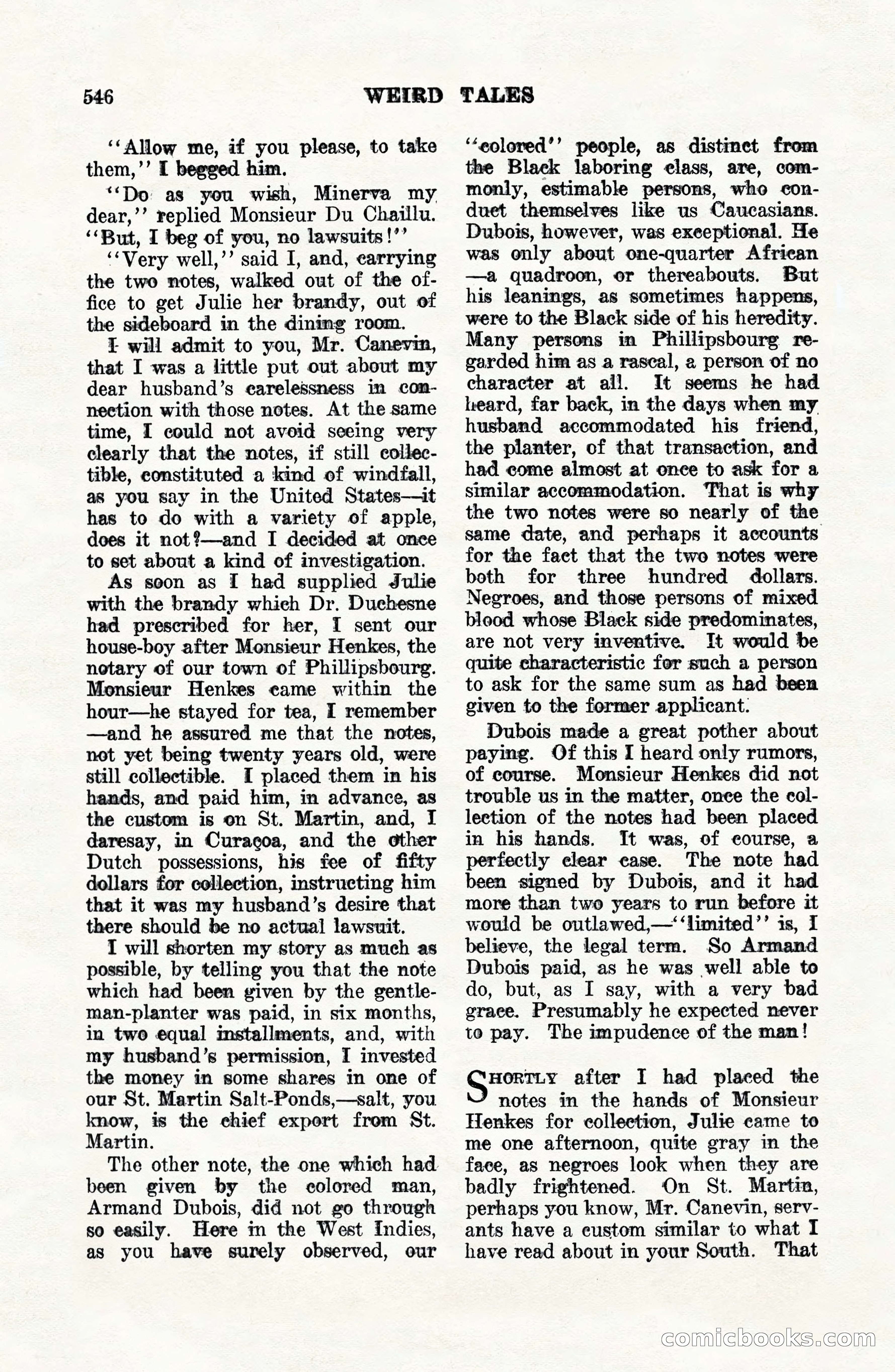 Weird Tales, Vol. VIII, No. 4 — page 116 of 148