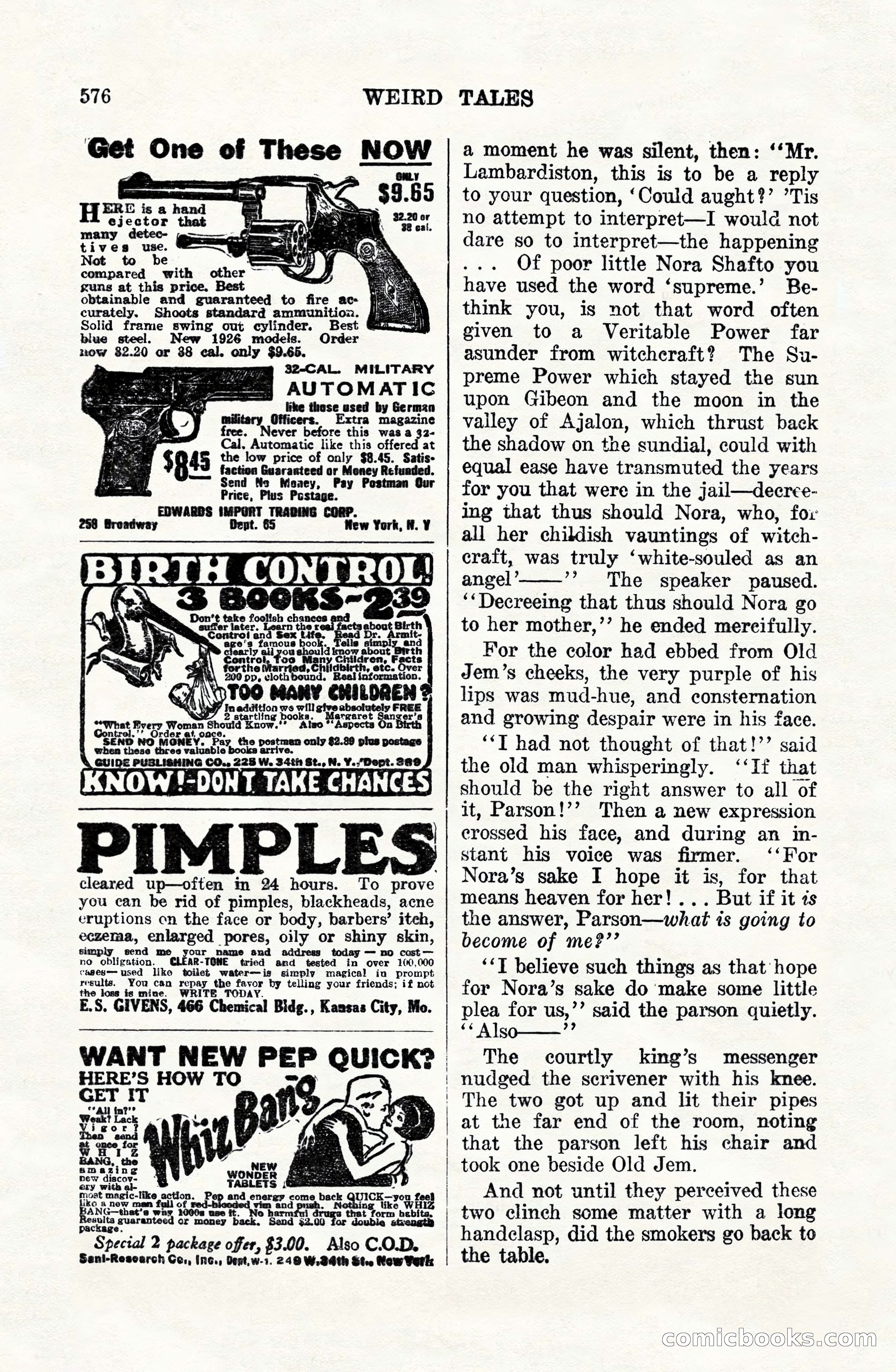 Weird Tales, Vol. VIII, No. 4 — page 146 of 148