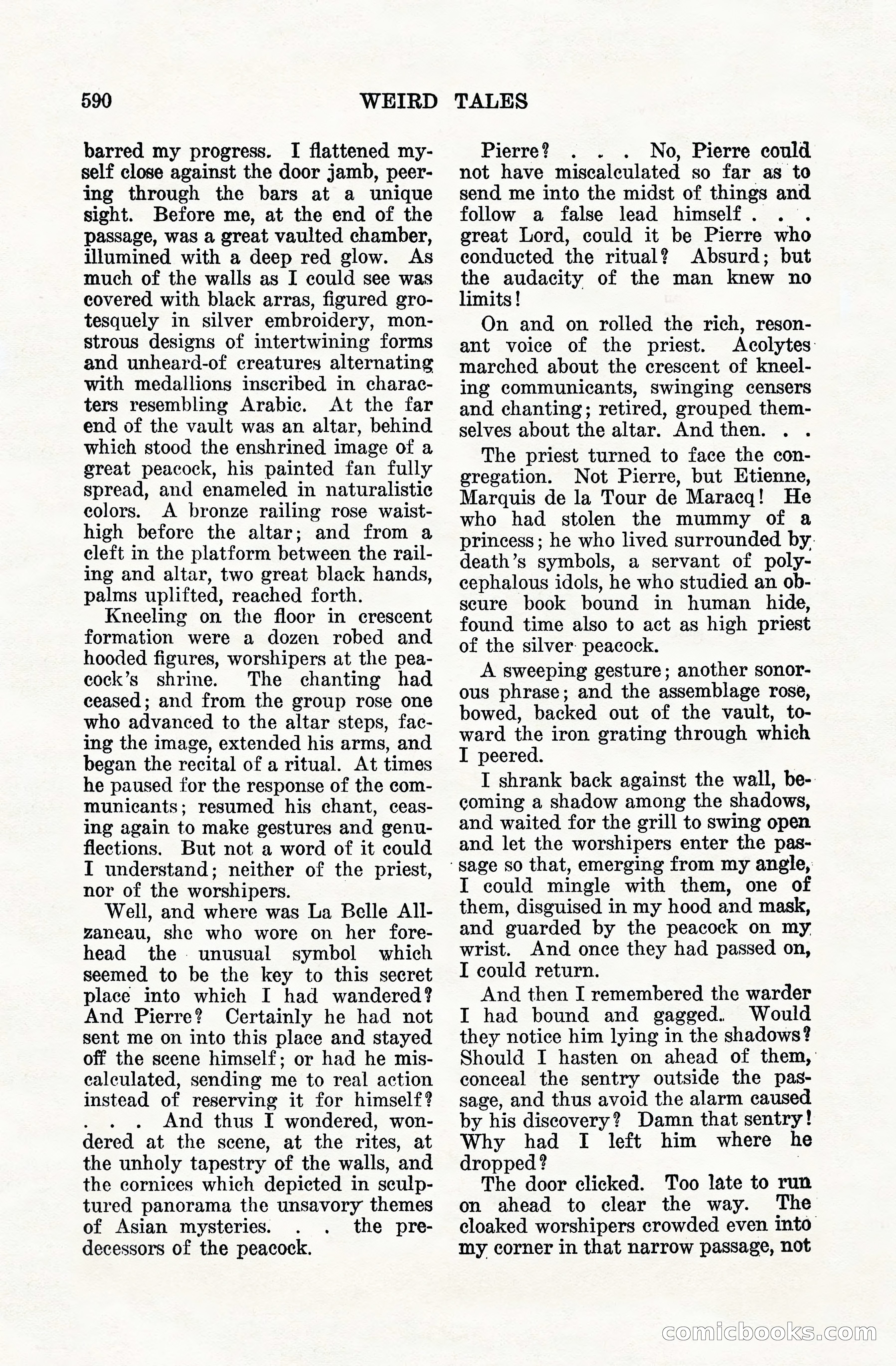 Weird Tales, Vol. VIII, No. 5 — page 16 of 148