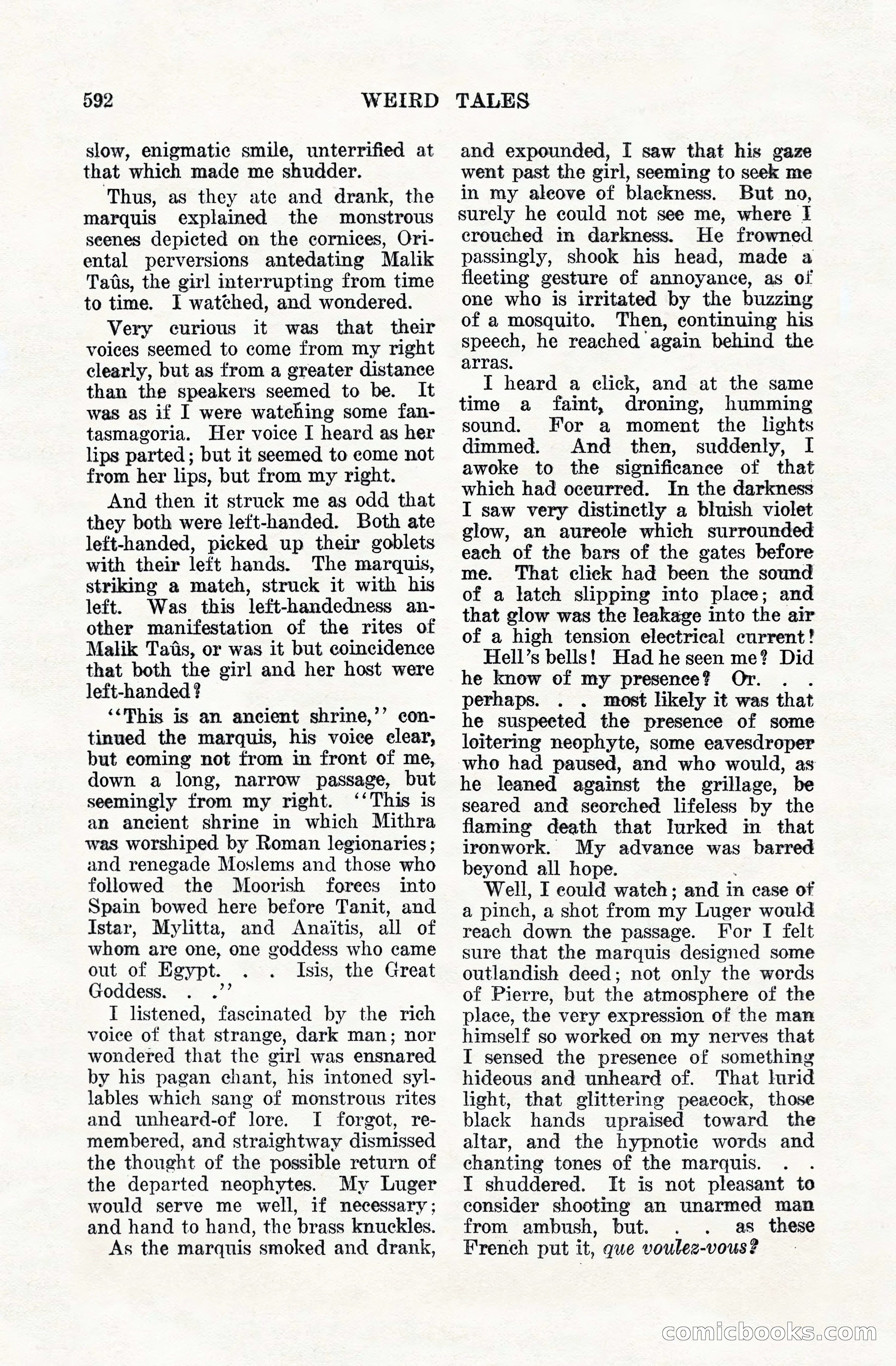 Weird Tales, Vol. VIII, No. 5 — page 18 of 148