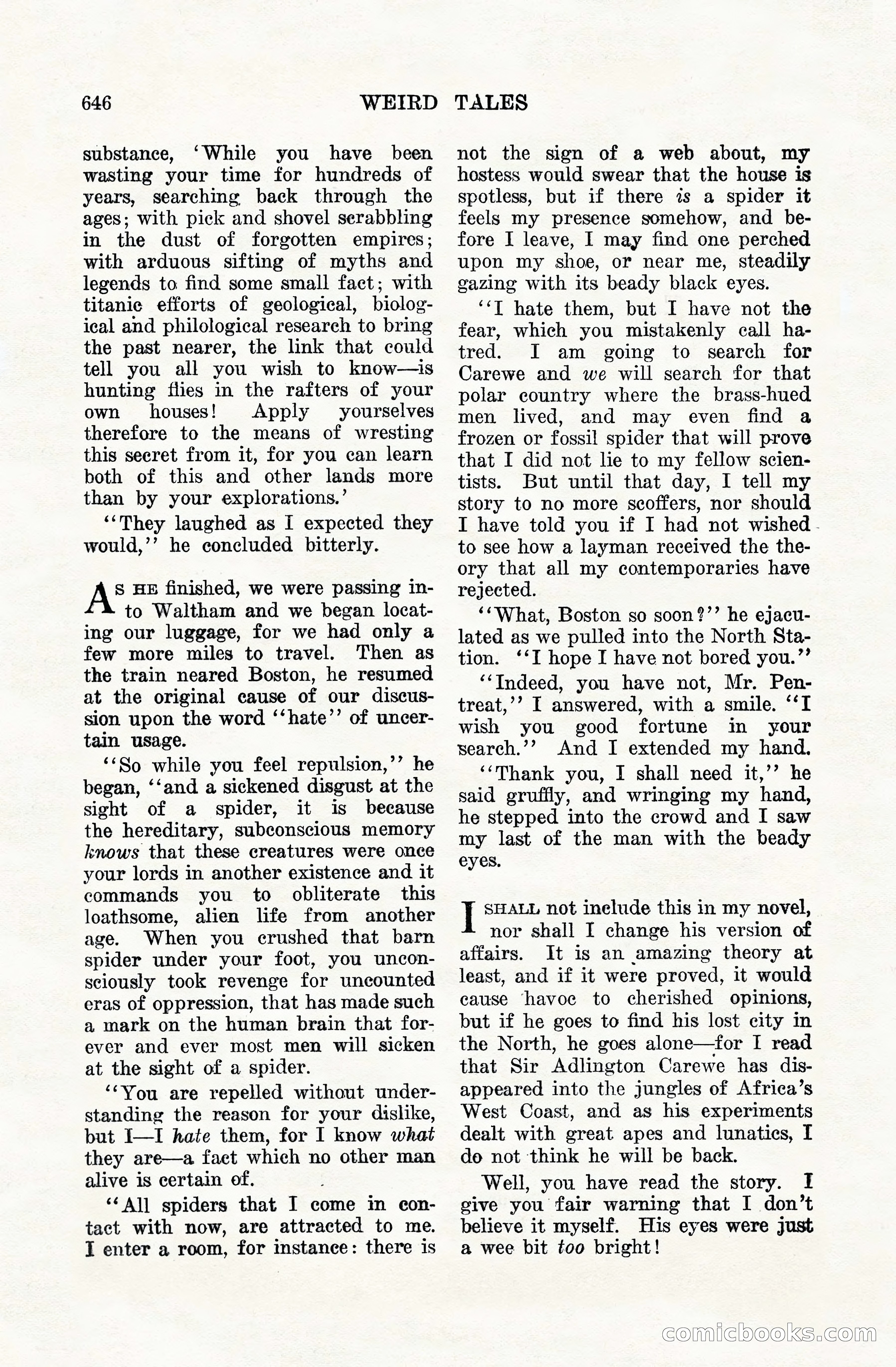 Weird Tales, Vol. VIII, No. 5 — page 72 of 148