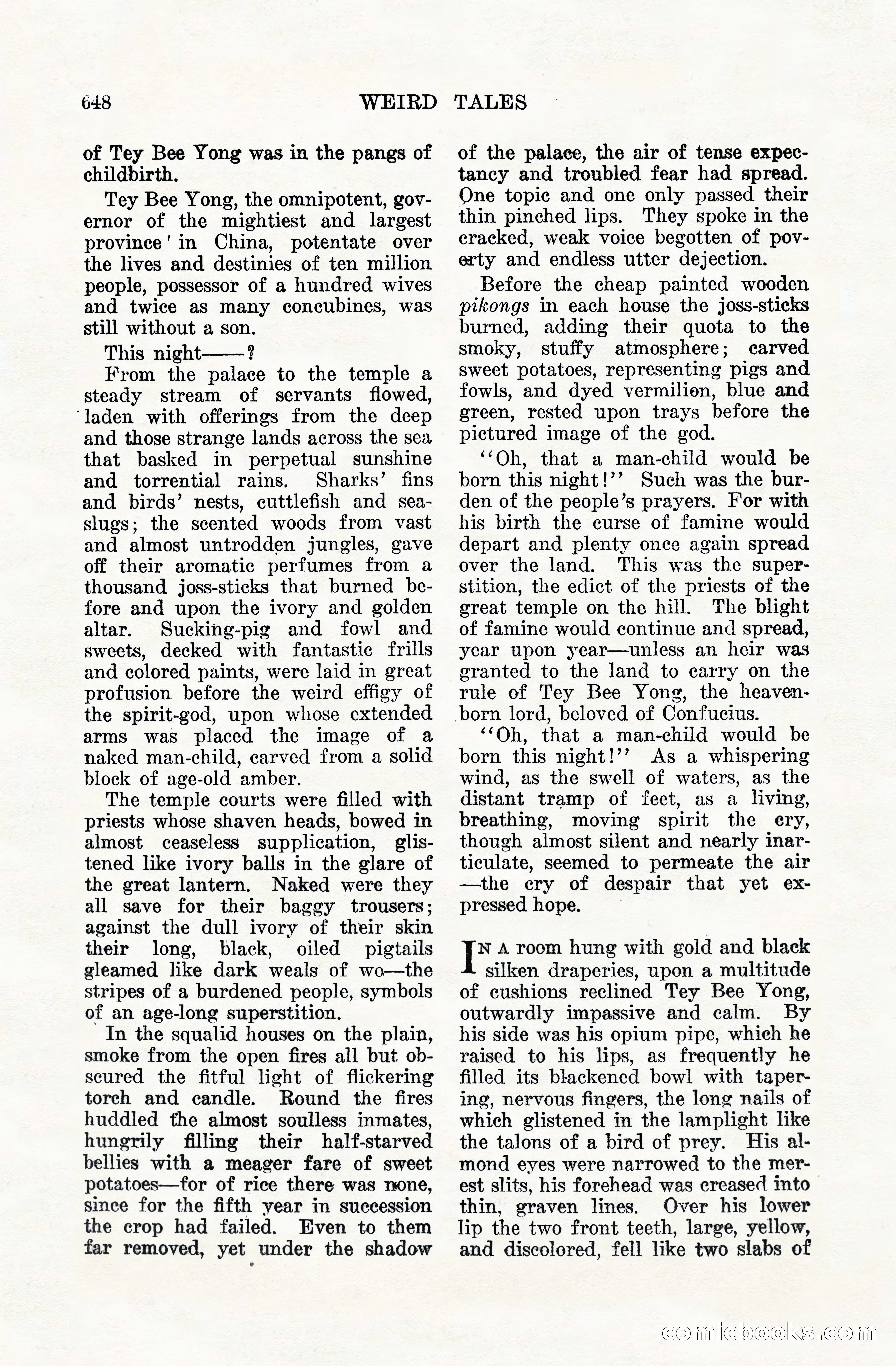 Weird Tales, Vol. VIII, No. 5 — page 74 of 148