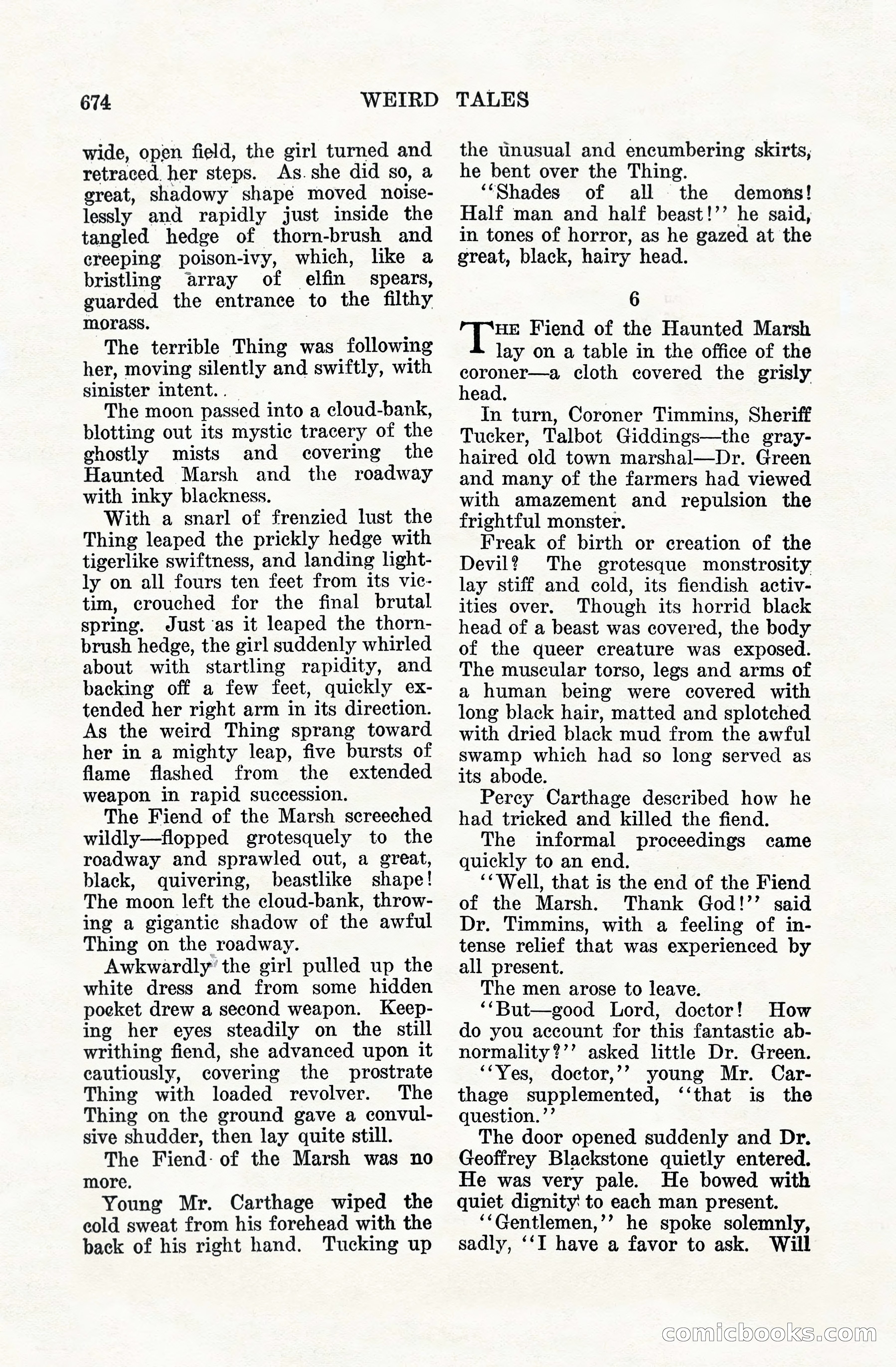 Weird Tales, Vol. VIII, No. 5 — page 100 of 148