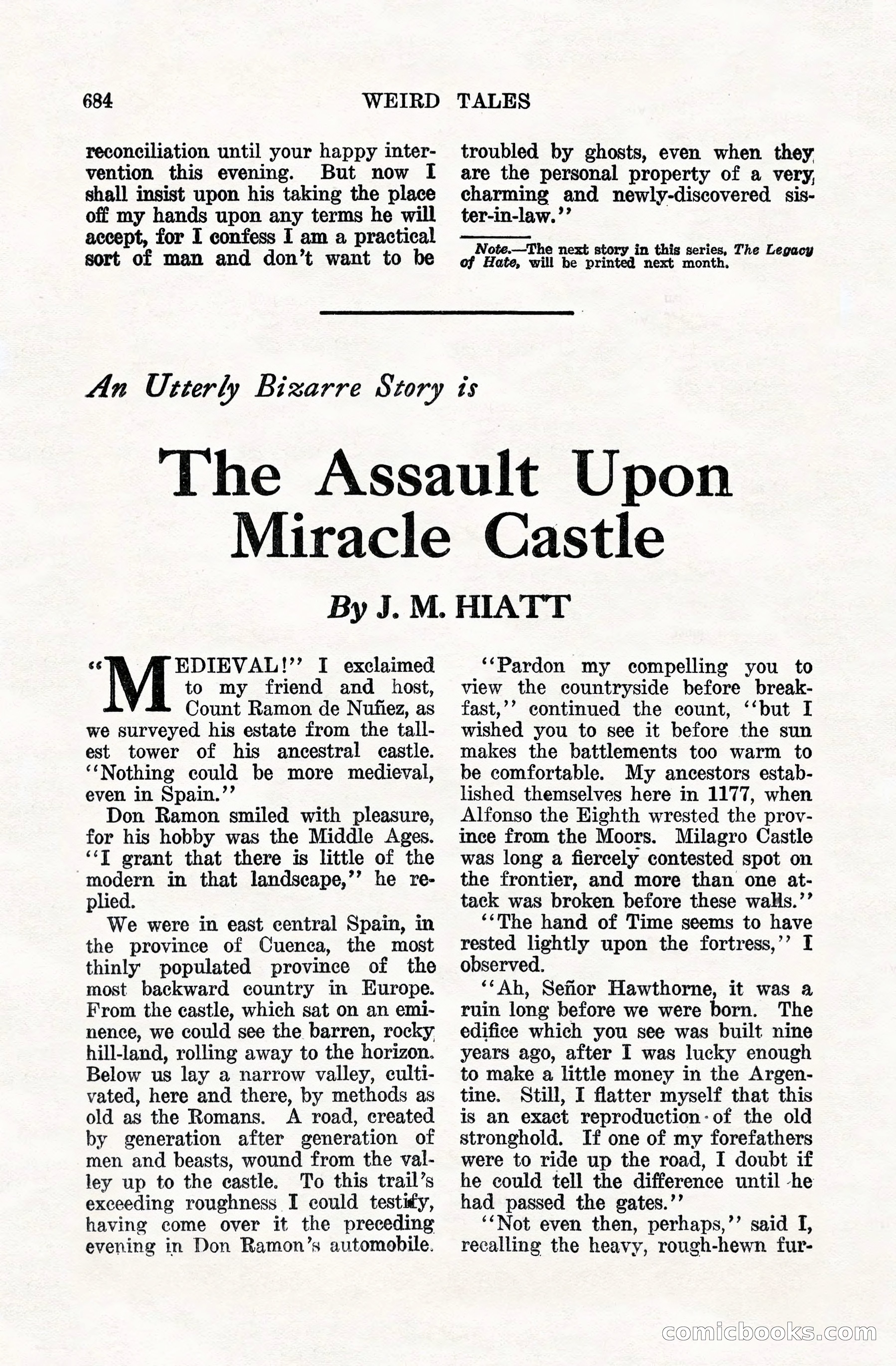 Weird Tales, Vol. VIII, No. 5 — page 110 of 148