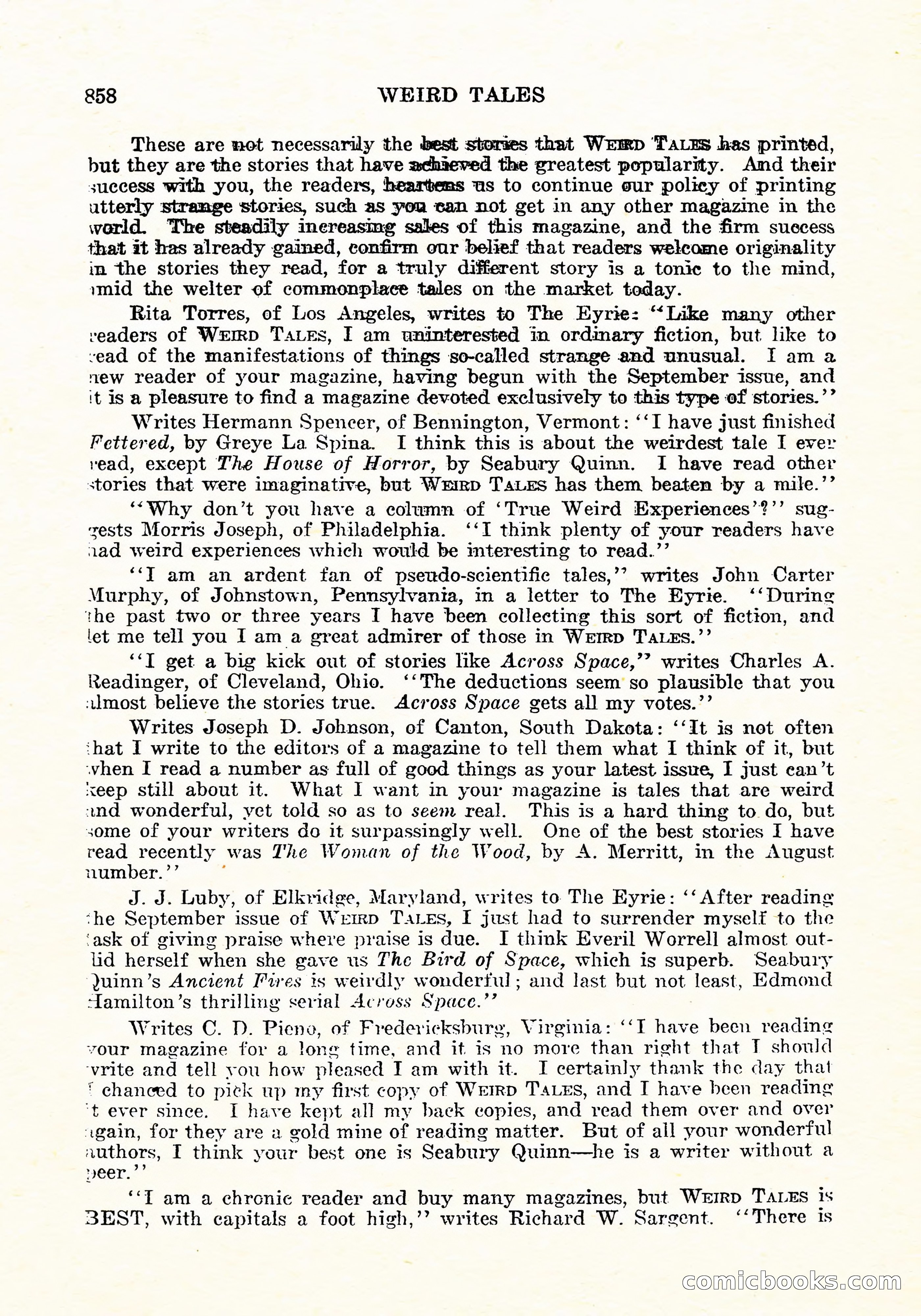 Weird Tales, December 1926 — page 139 of 146