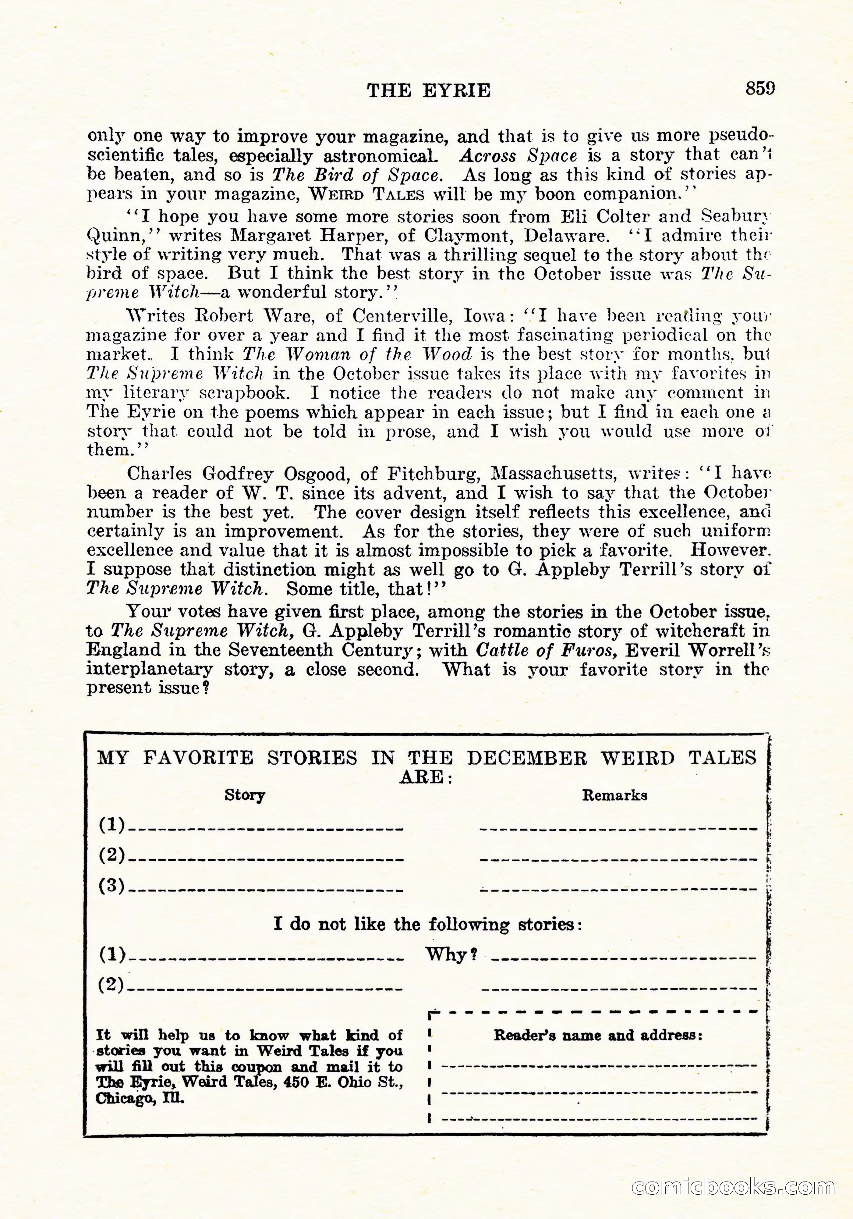 Weird Tales, December 1926 — page 140 of 146