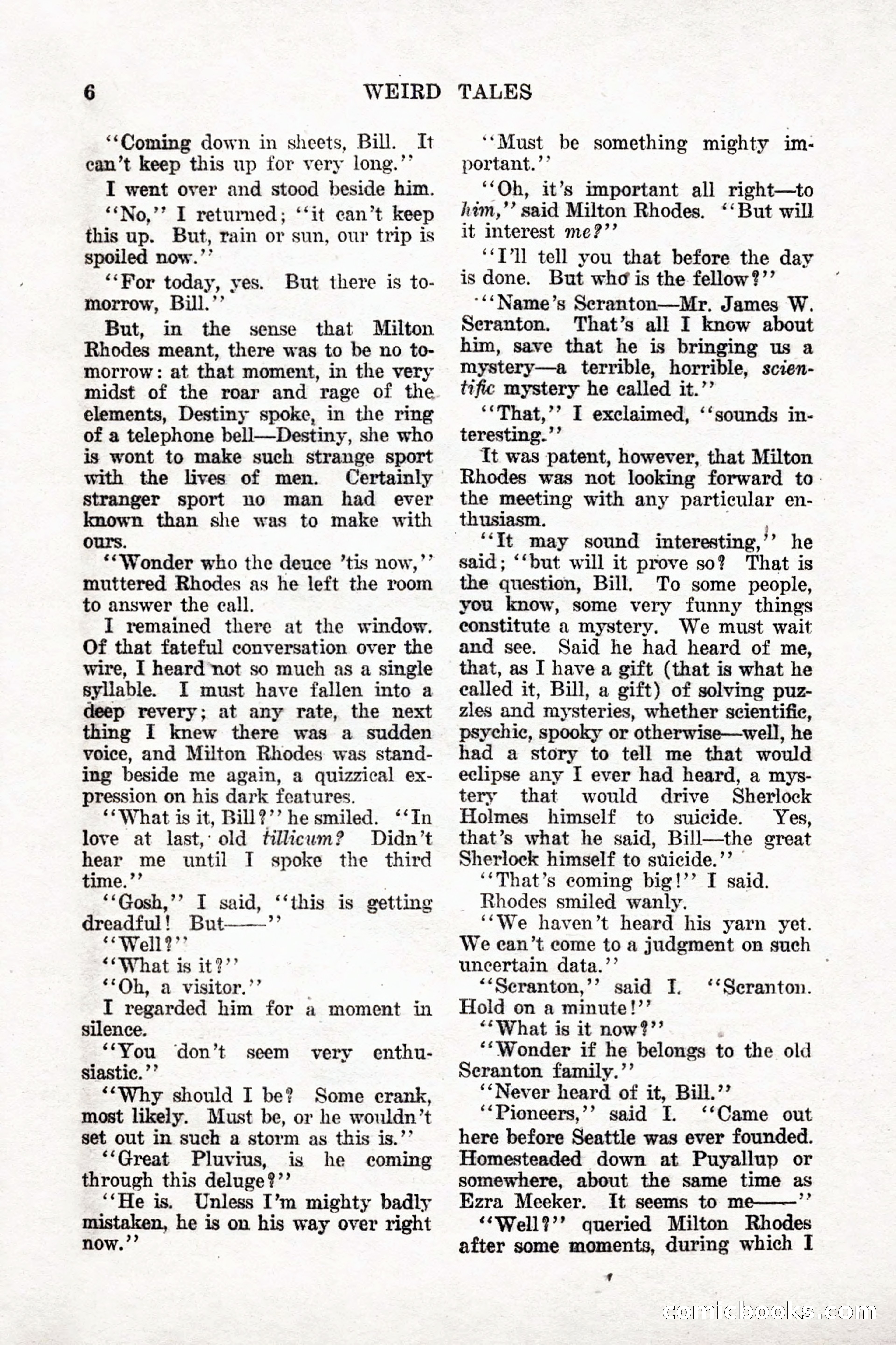 Weird Tales, Vol. 9, No. 1 — page 8 of 148
