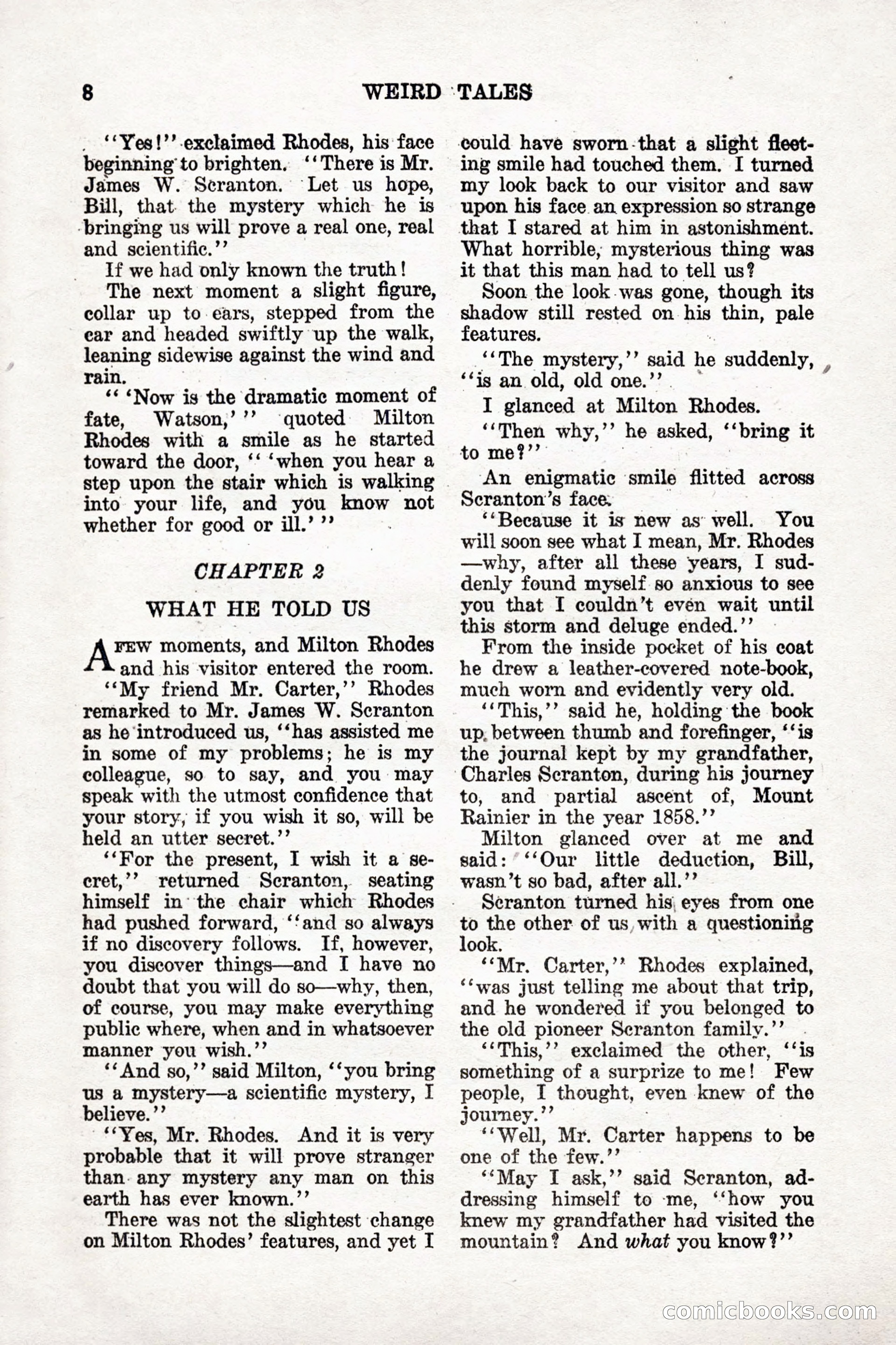 Weird Tales, Vol. 9, No. 1 — page 10 of 148