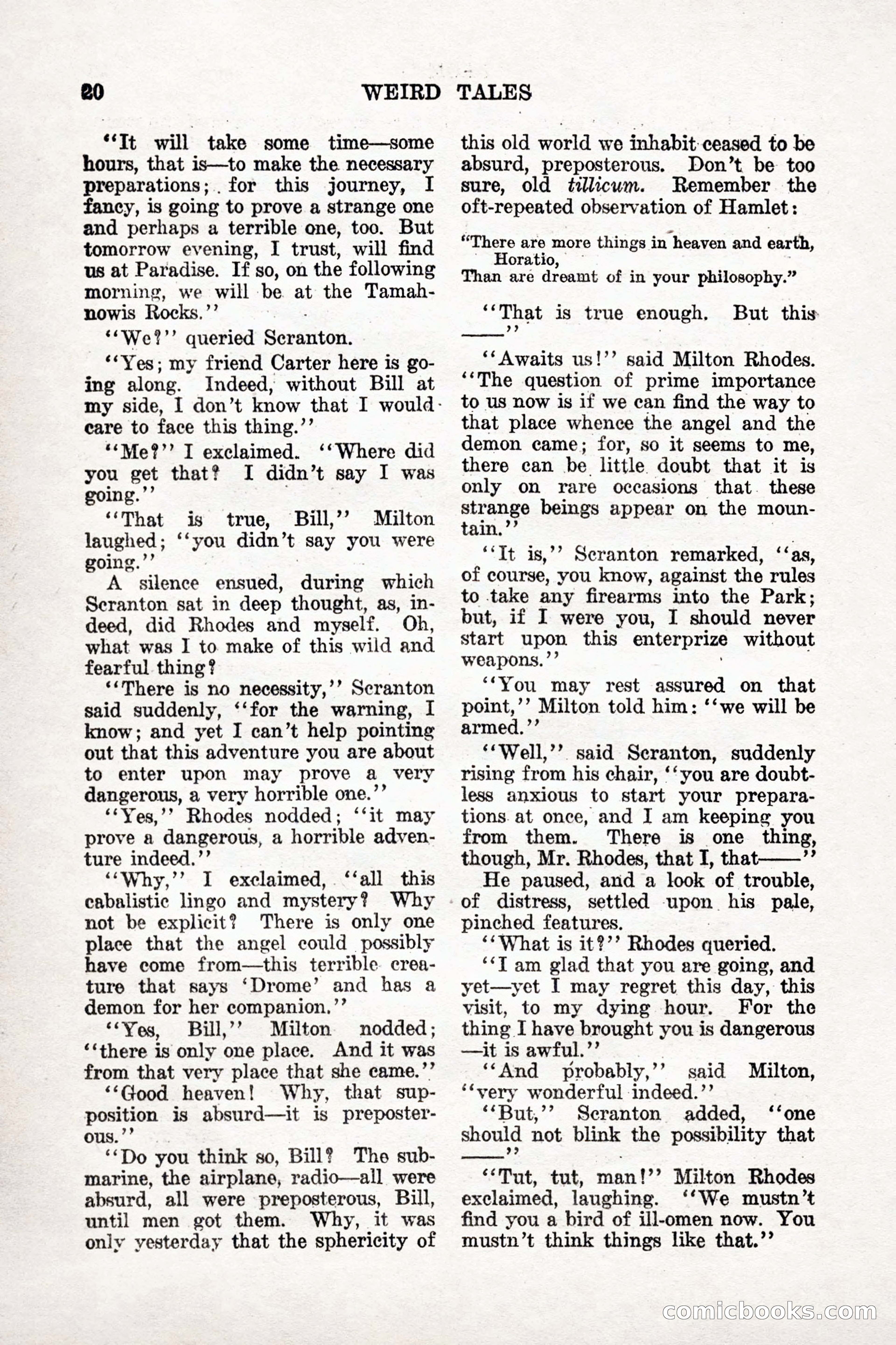 Weird Tales, Vol. 9, No. 1 — page 22 of 148