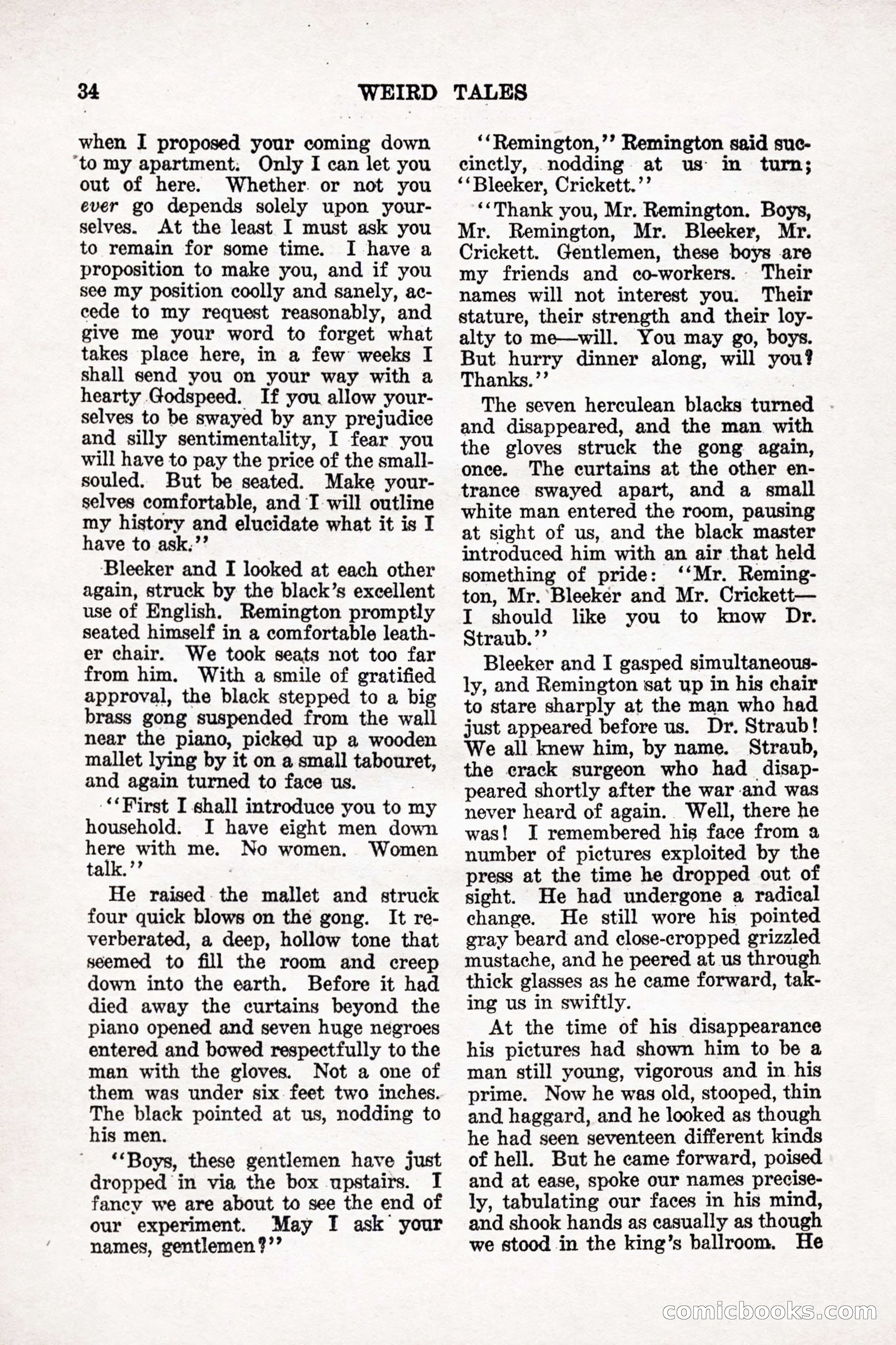 Weird Tales, Vol. 9, No. 1 — page 36 of 148