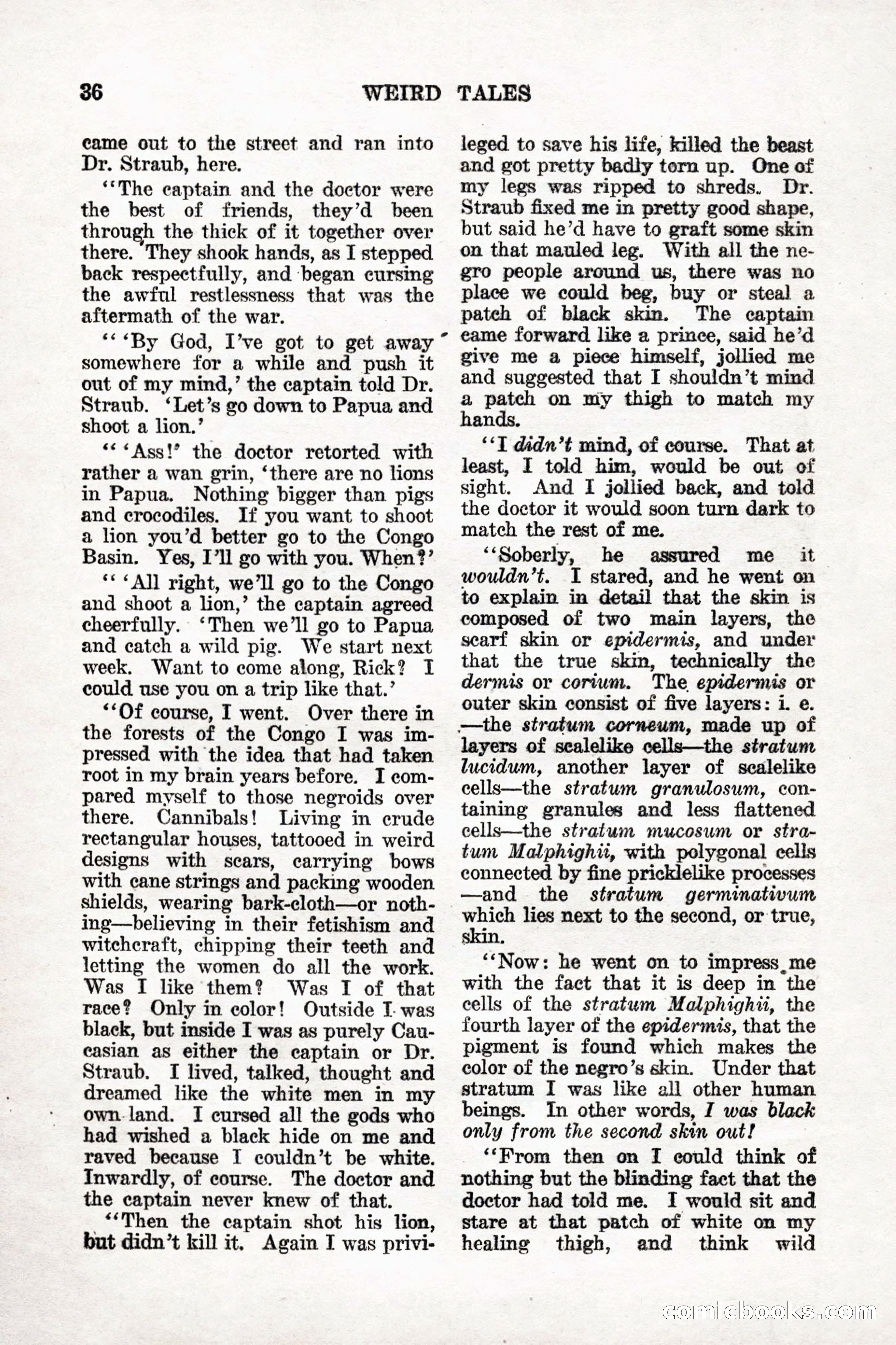 Weird Tales, Vol. 9, No. 1 — page 38 of 148