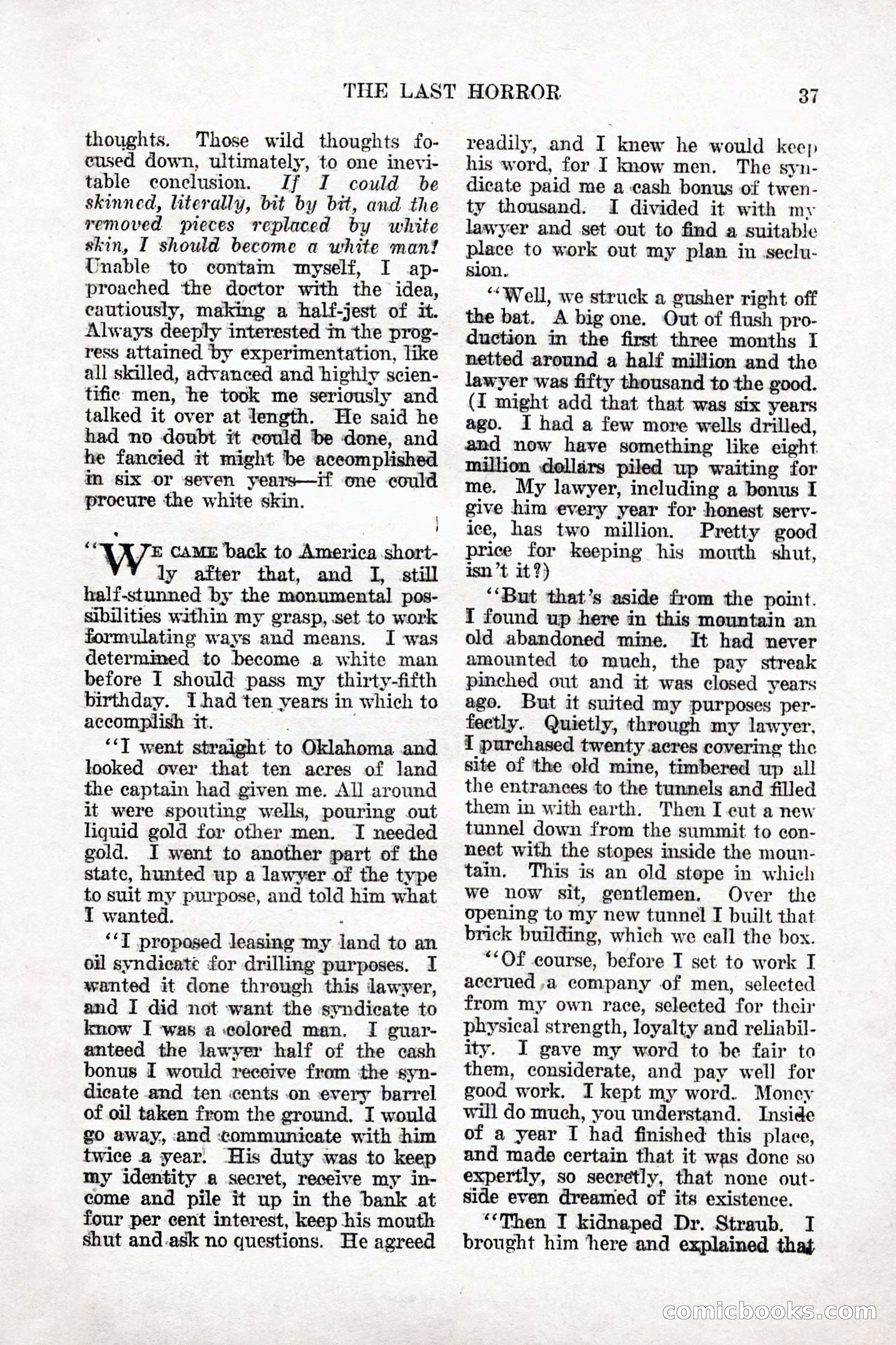 Weird Tales, Vol. 9, No. 1 — page 39 of 148