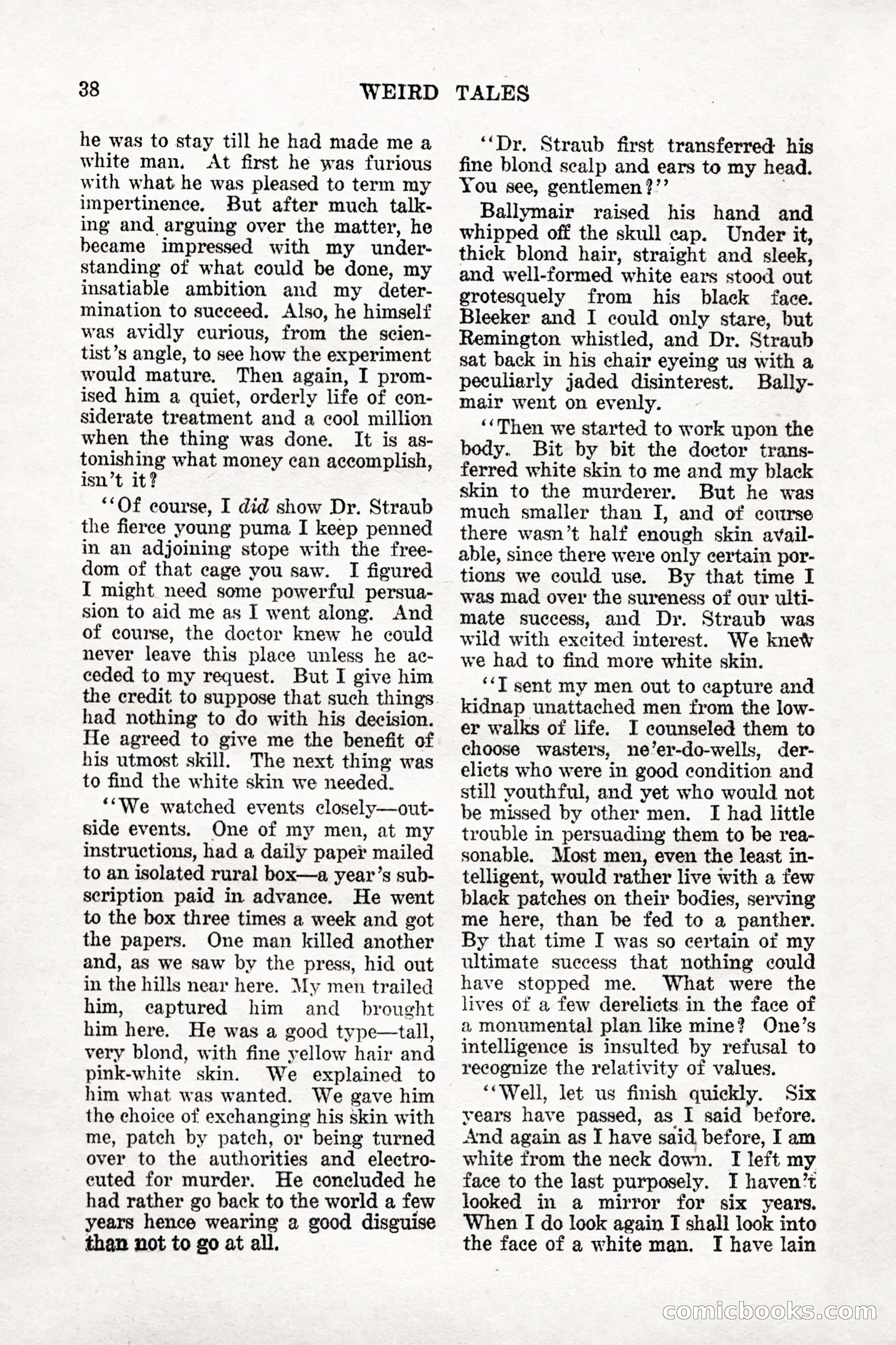Weird Tales, Vol. 9, No. 1 — page 40 of 148