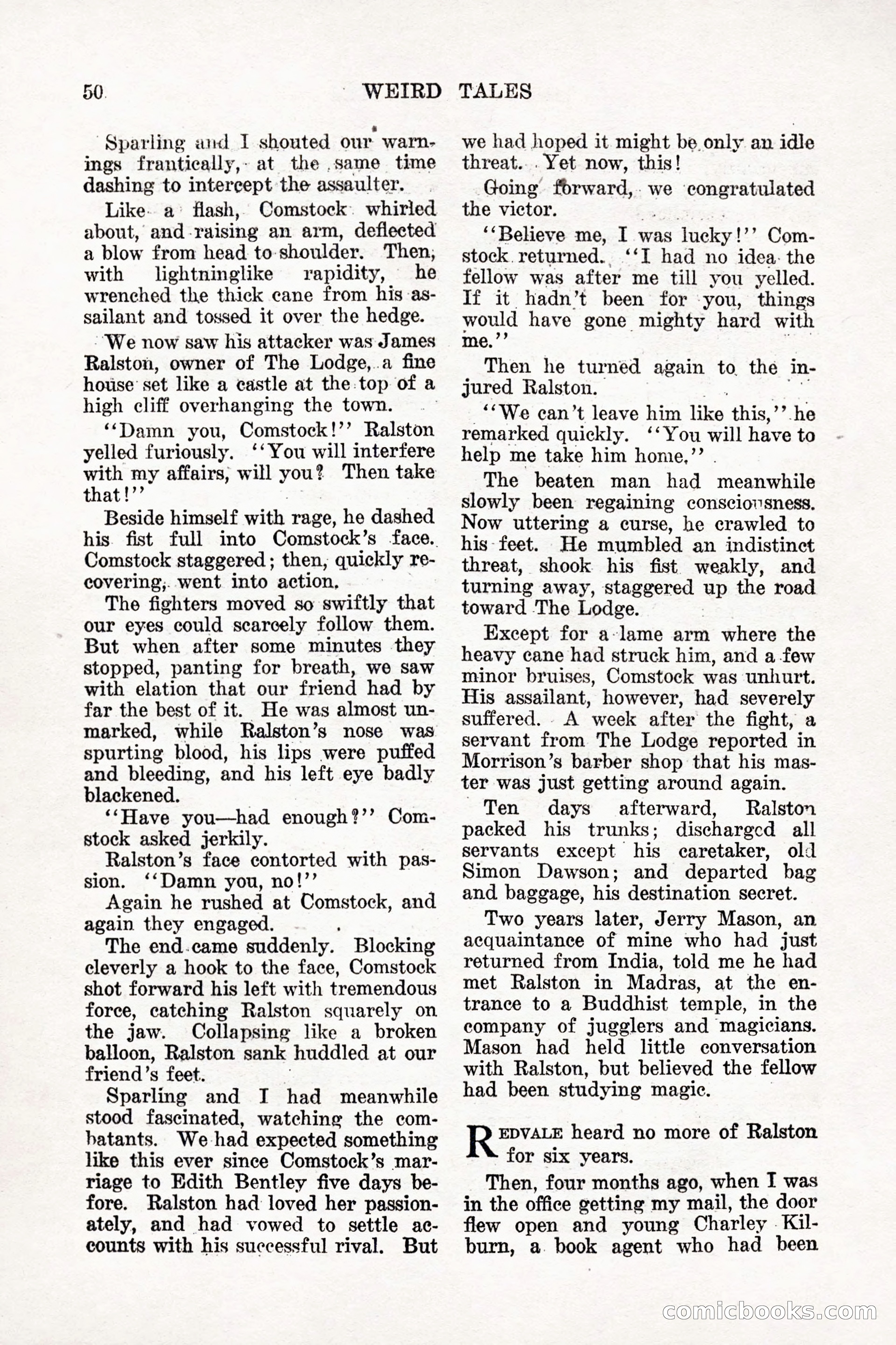 Weird Tales, Vol. 9, No. 1 — page 52 of 148