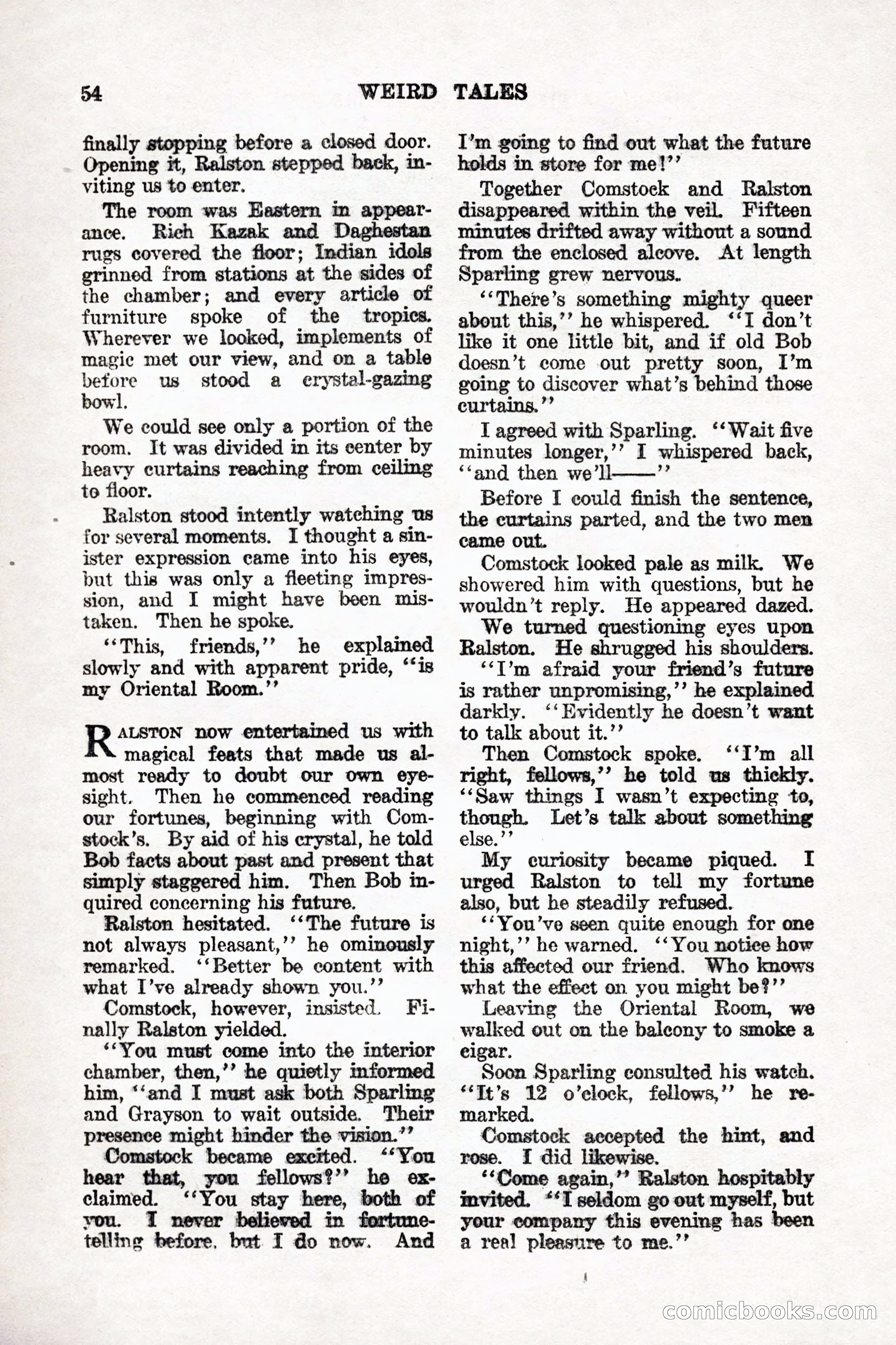 Weird Tales, Vol. 9, No. 1 — page 56 of 148