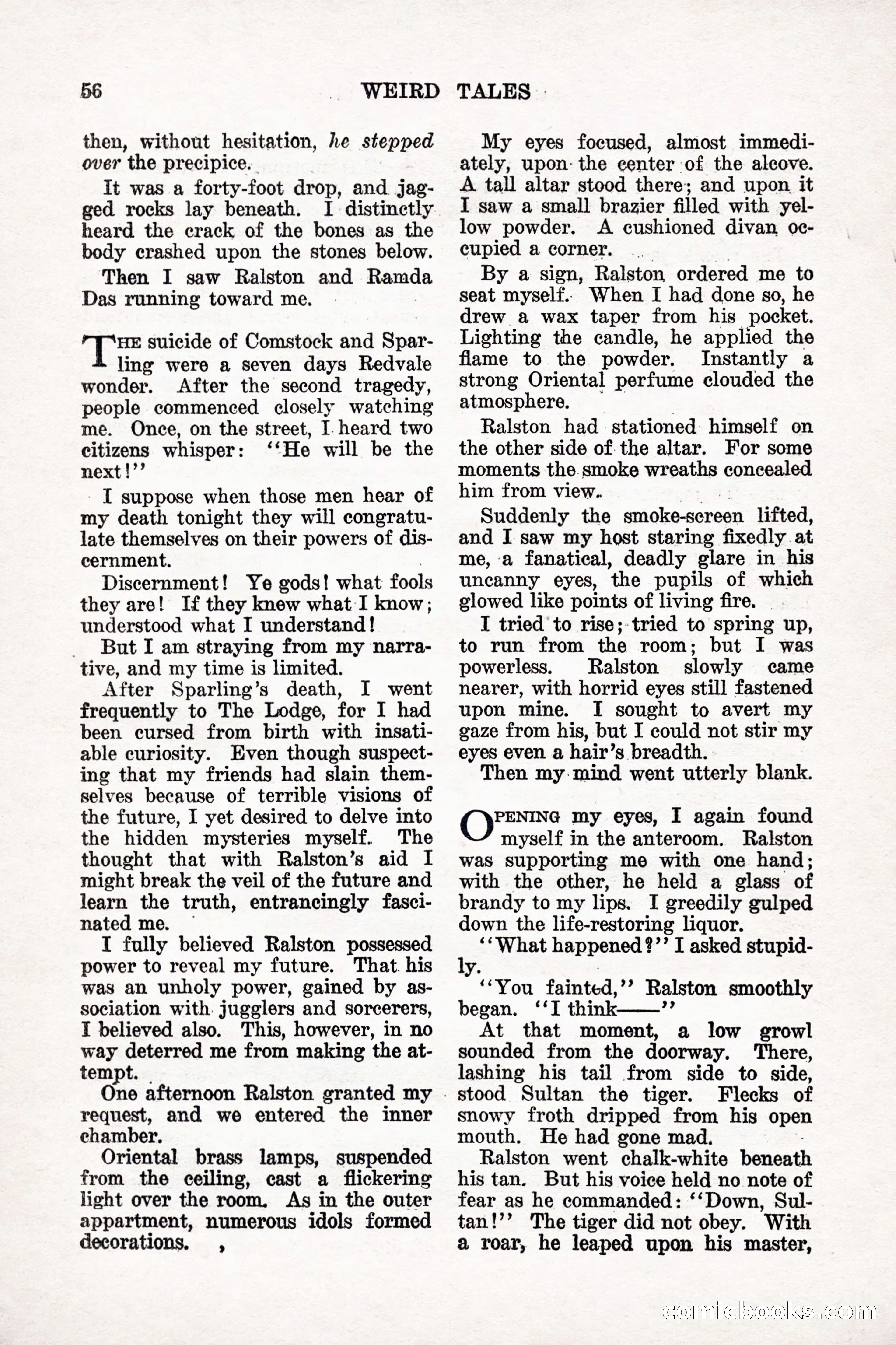 Weird Tales, Vol. 9, No. 1 — page 58 of 148