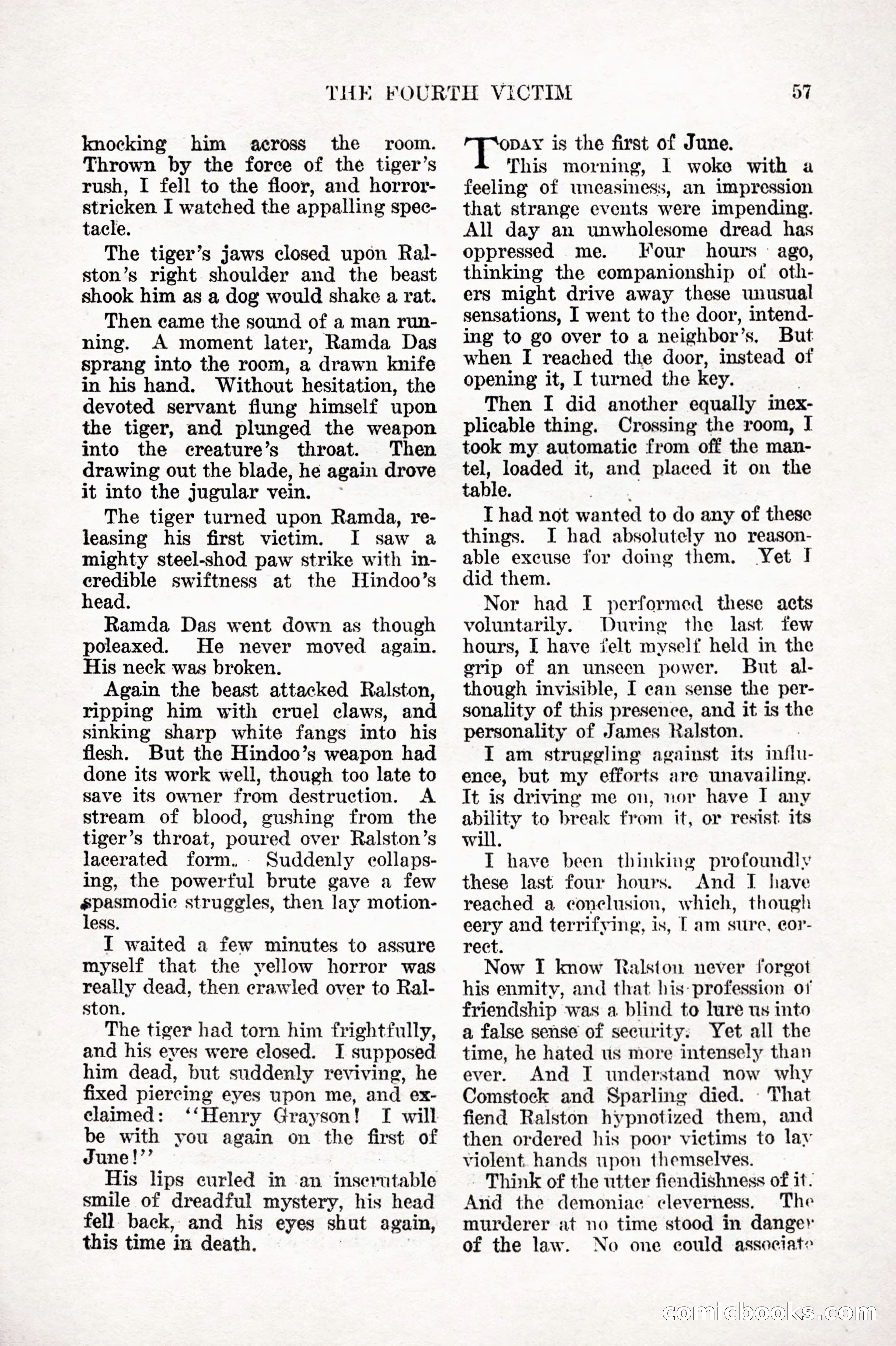 Weird Tales, Vol. 9, No. 1 — page 59 of 148
