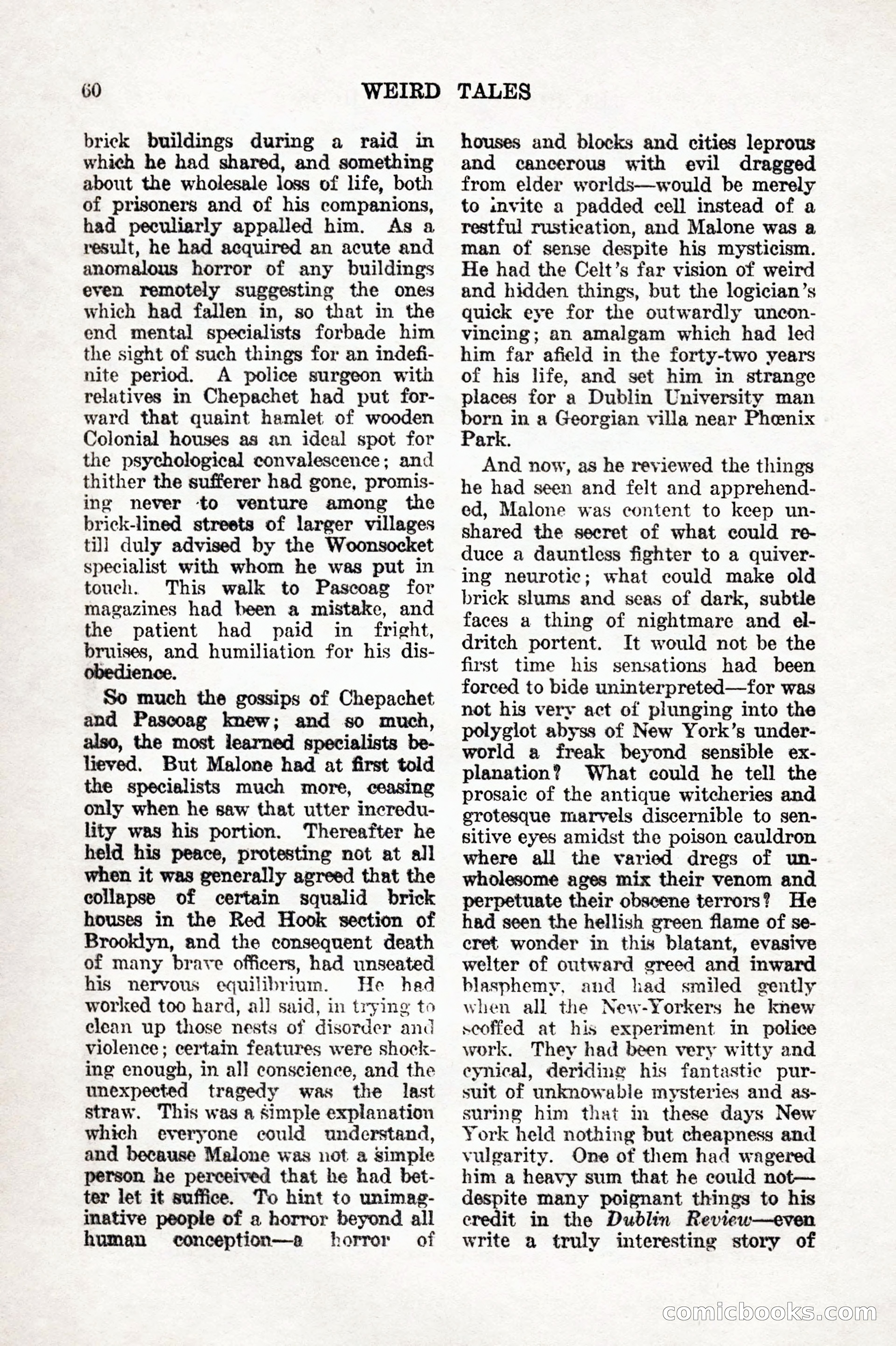 Weird Tales, Vol. 9, No. 1 — page 62 of 148