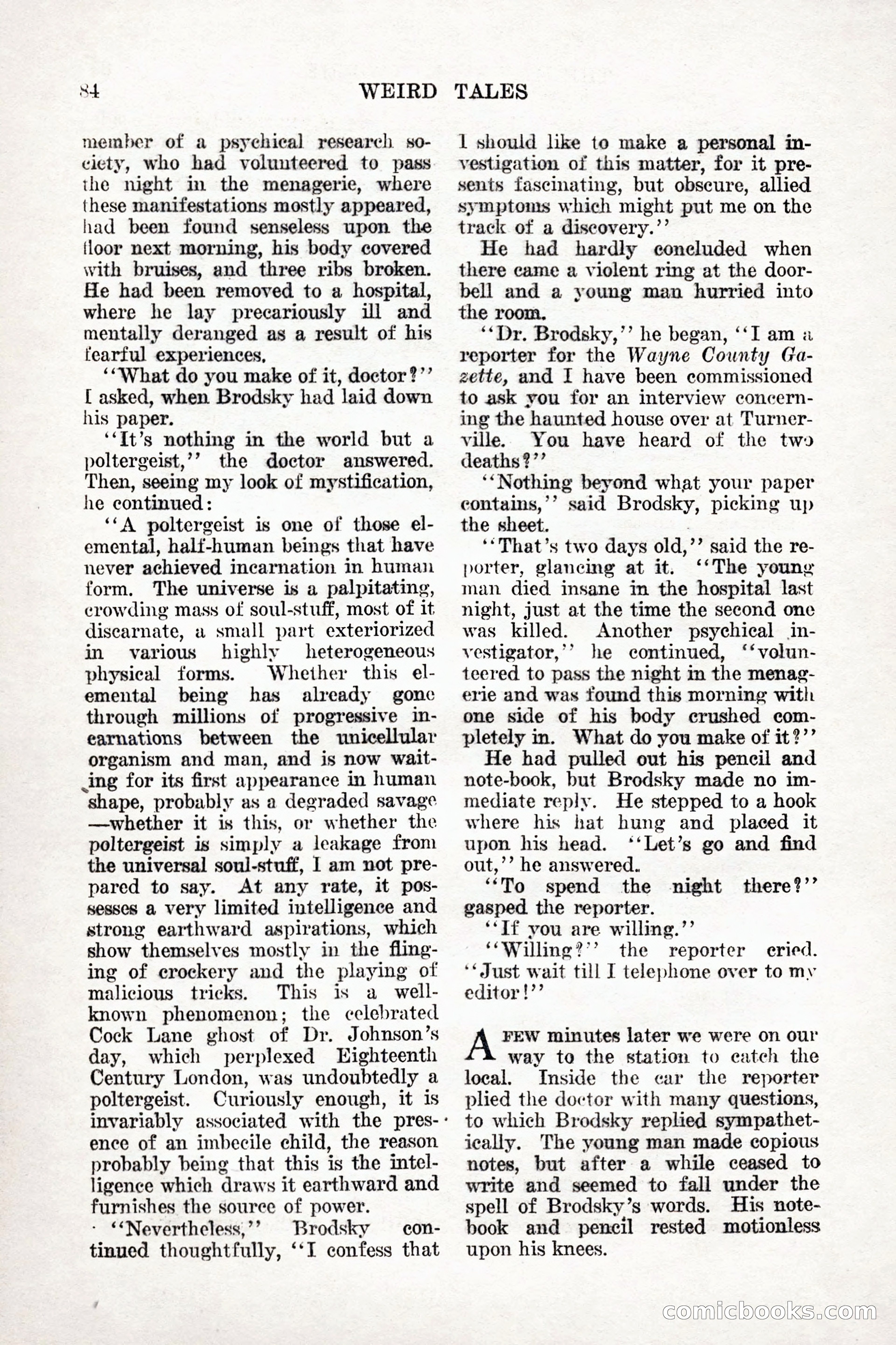 Weird Tales, Vol. 9, No. 1 — page 86 of 148
