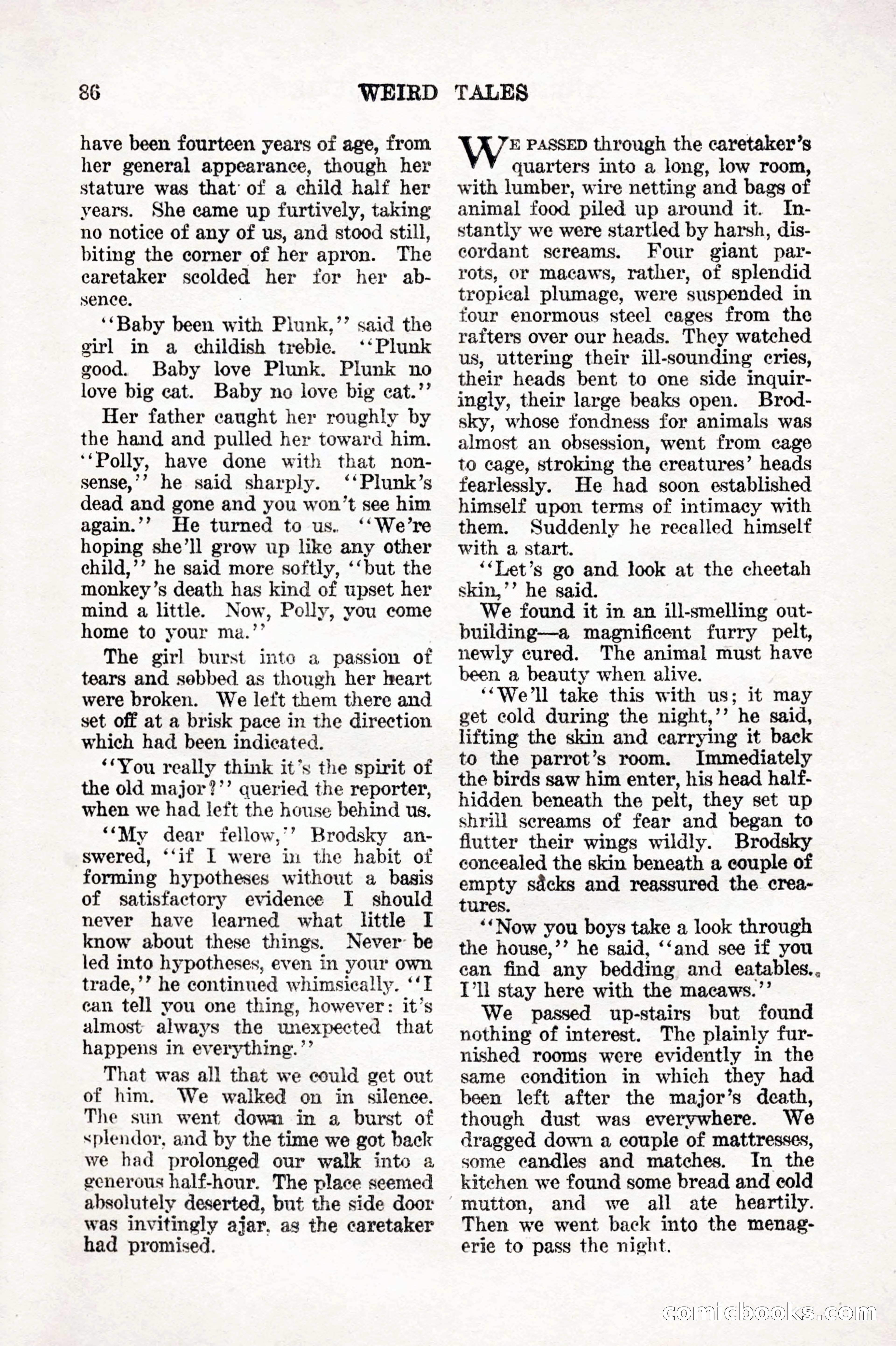 Weird Tales, Vol. 9, No. 1 — page 88 of 148