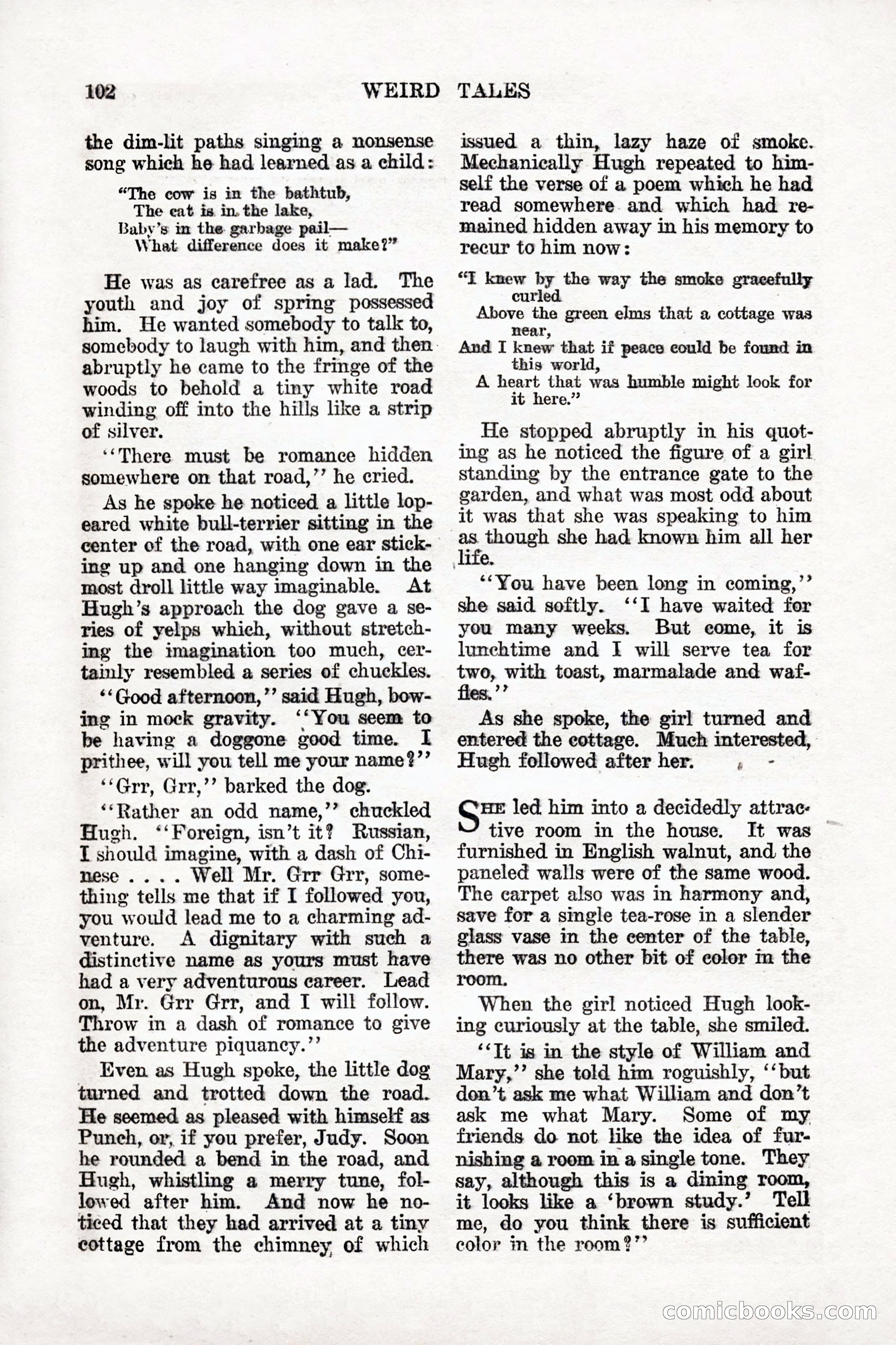 Weird Tales, Vol. 9, No. 1 — page 104 of 148