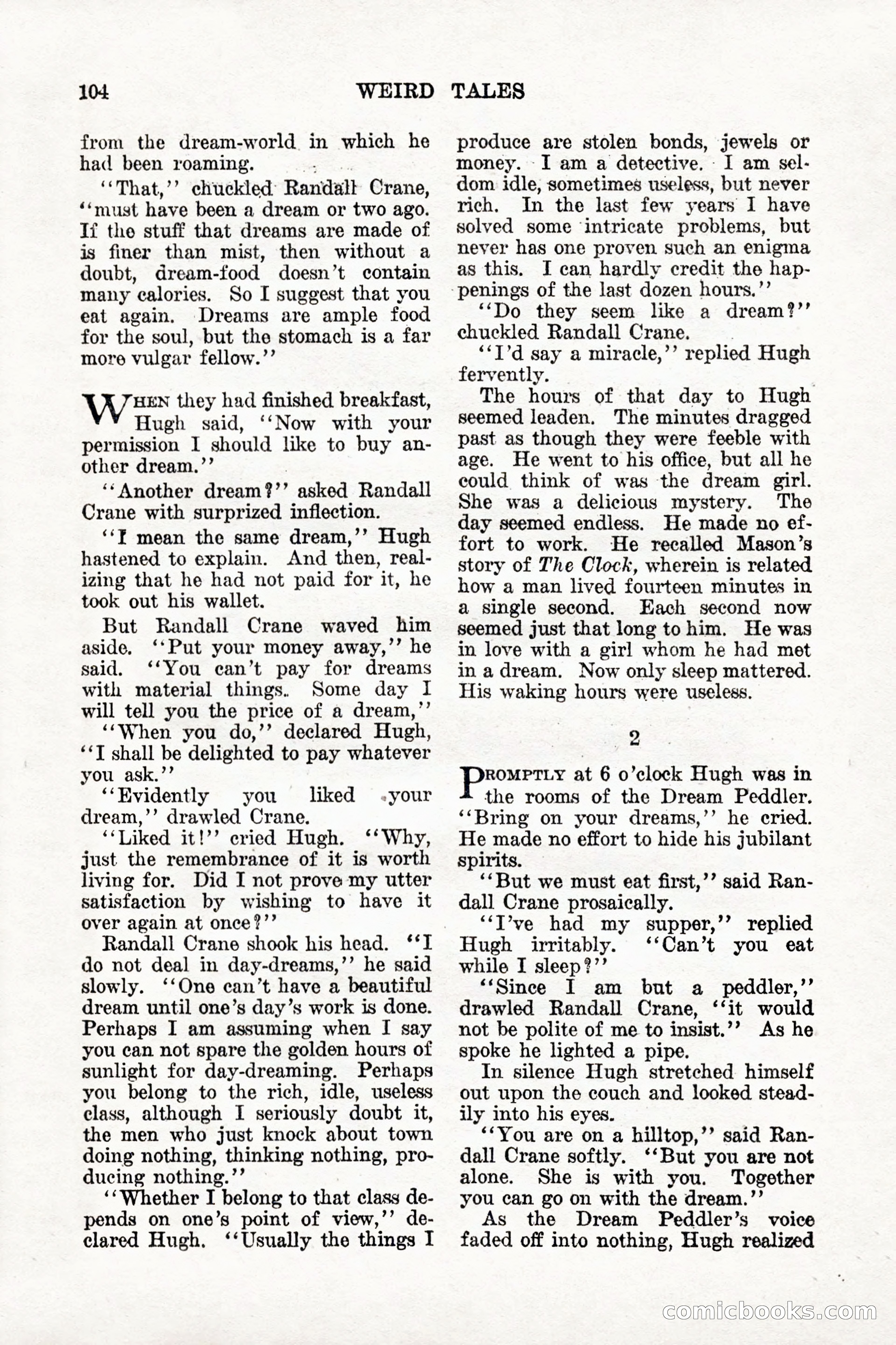 Weird Tales, Vol. 9, No. 1 — page 106 of 148