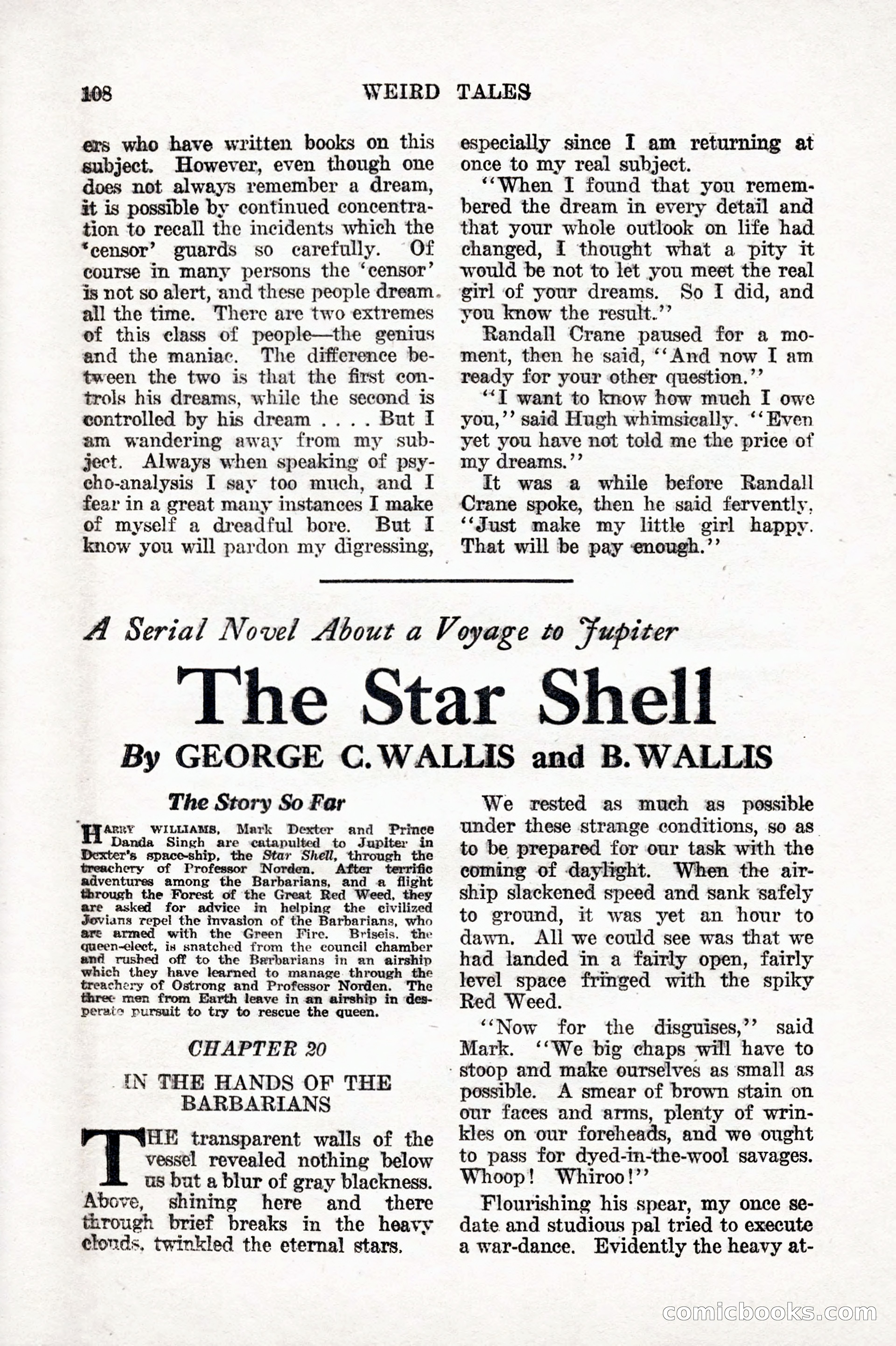 Weird Tales, Vol. 9, No. 1 — page 110 of 148