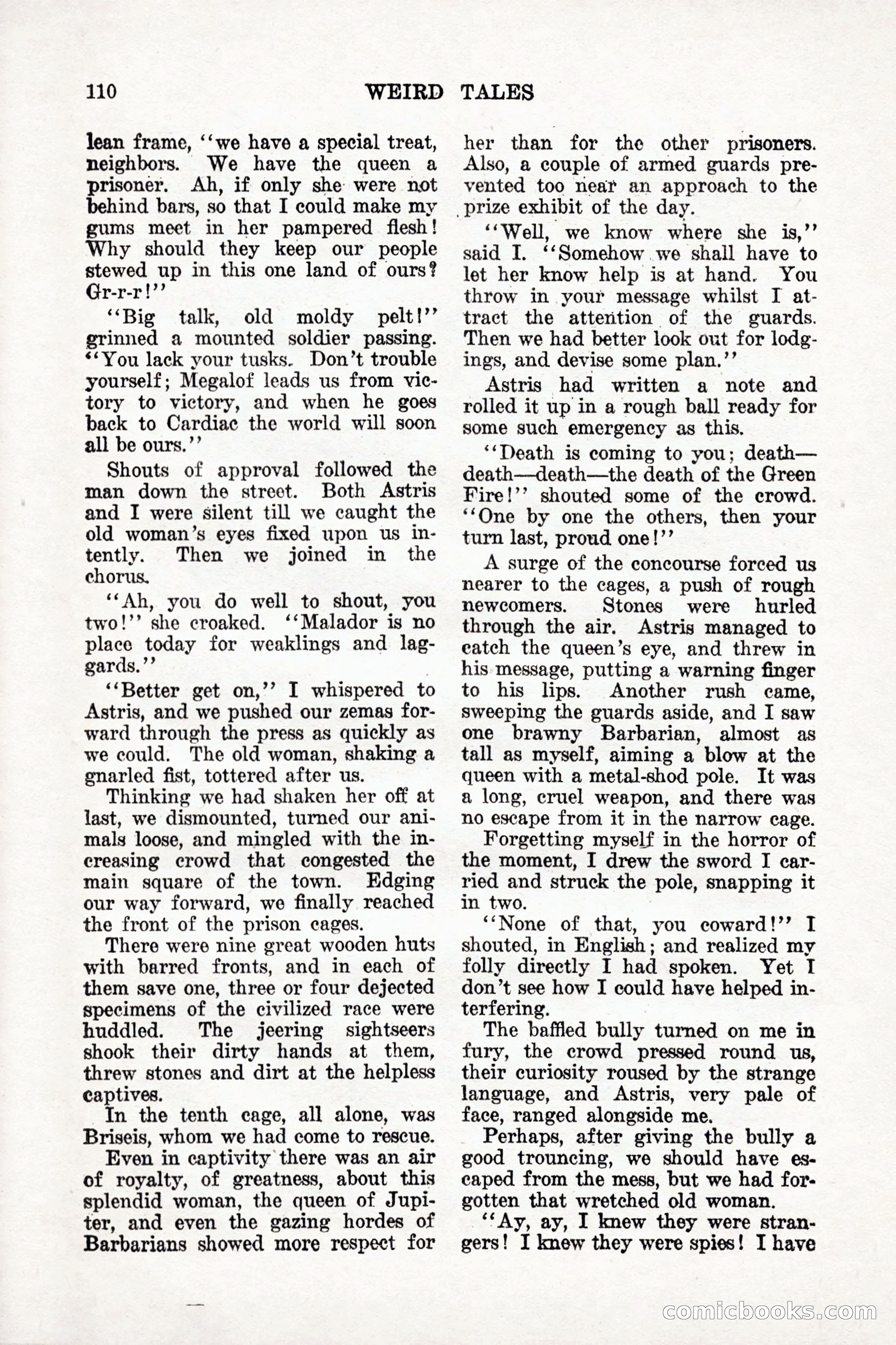 Weird Tales, Vol. 9, No. 1 — page 112 of 148