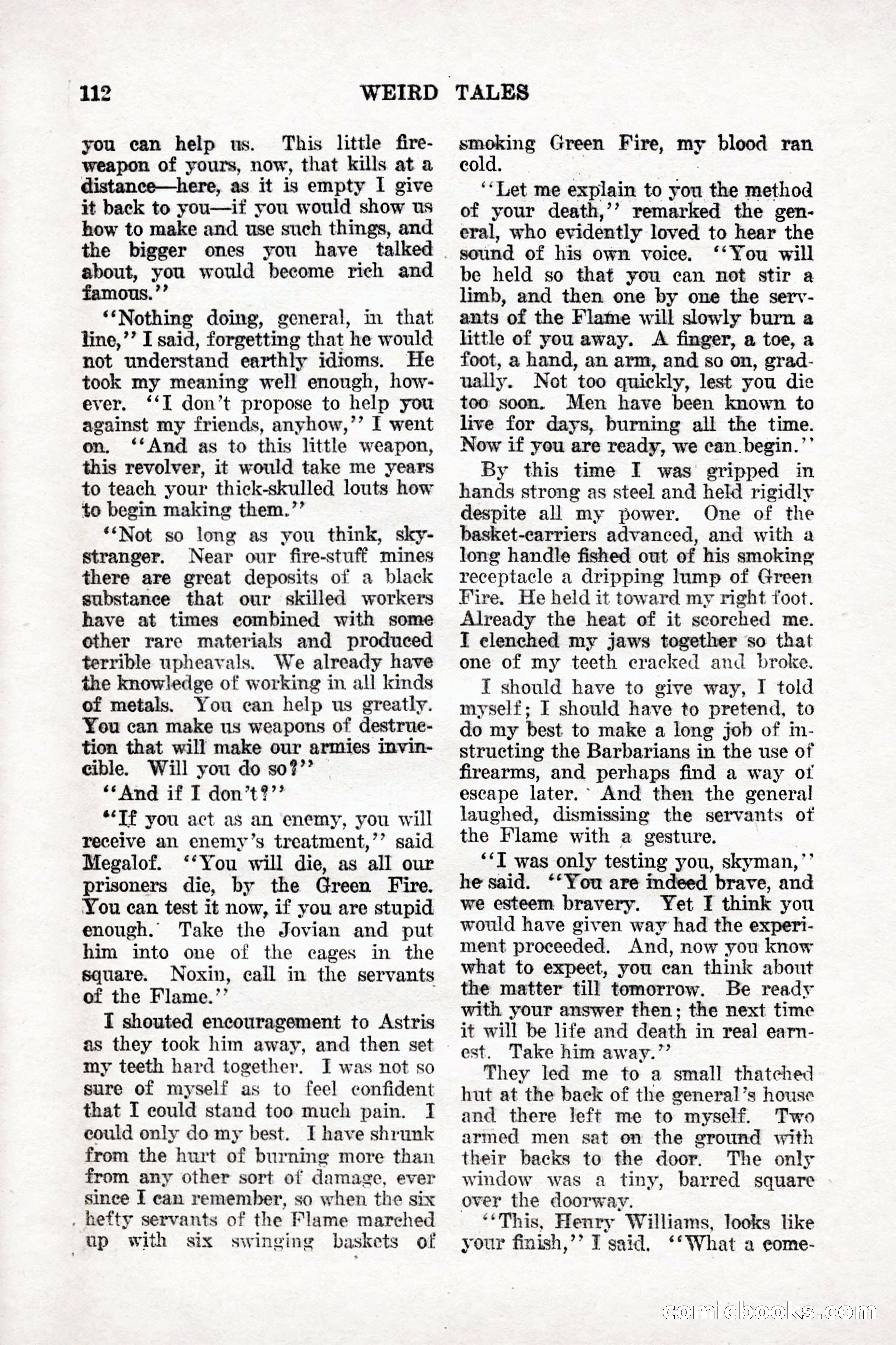 Weird Tales, Vol. 9, No. 1 — page 114 of 148