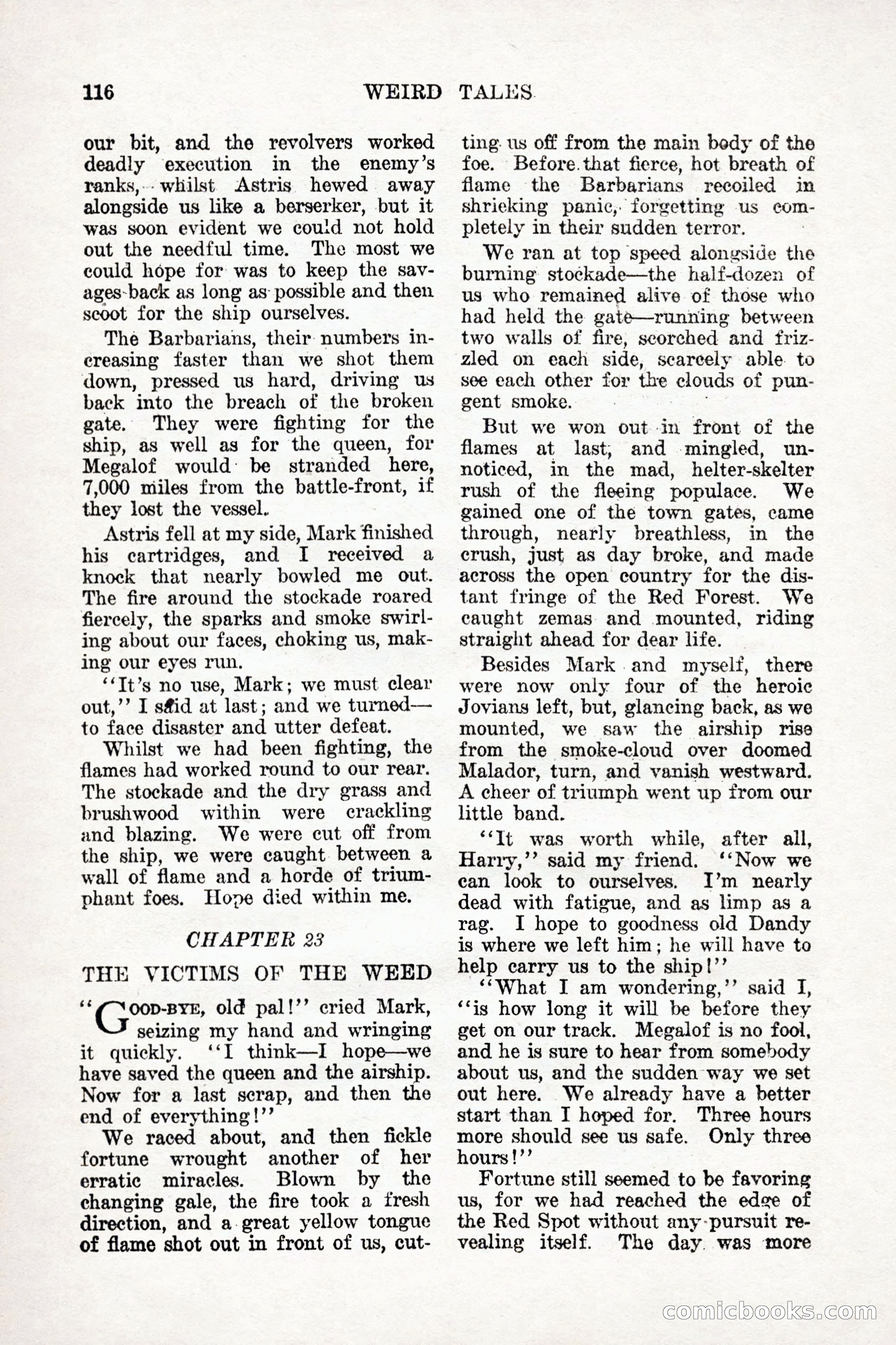 Weird Tales, Vol. 9, No. 1 — page 118 of 148