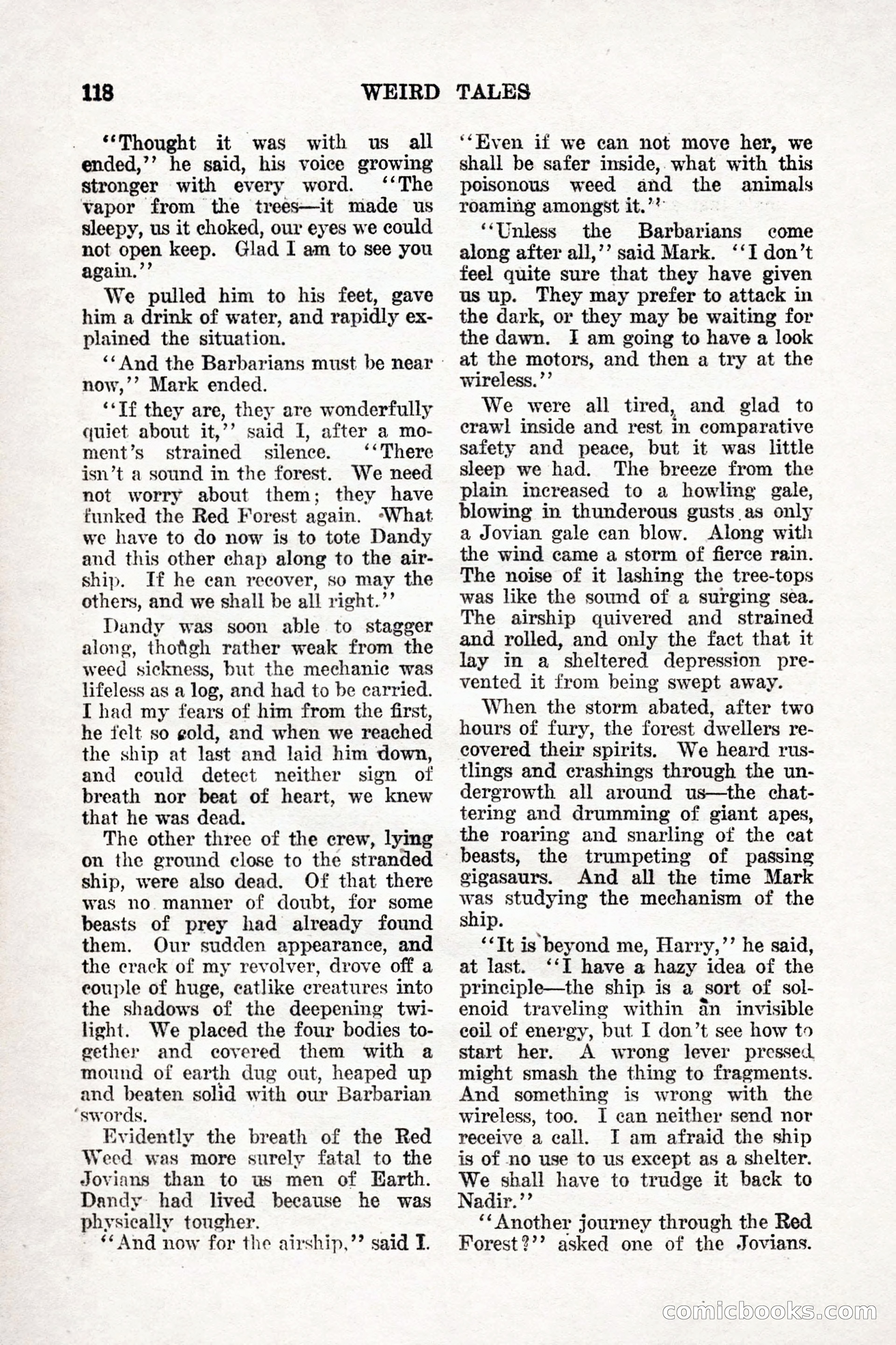 Weird Tales, Vol. 9, No. 1 — page 120 of 148