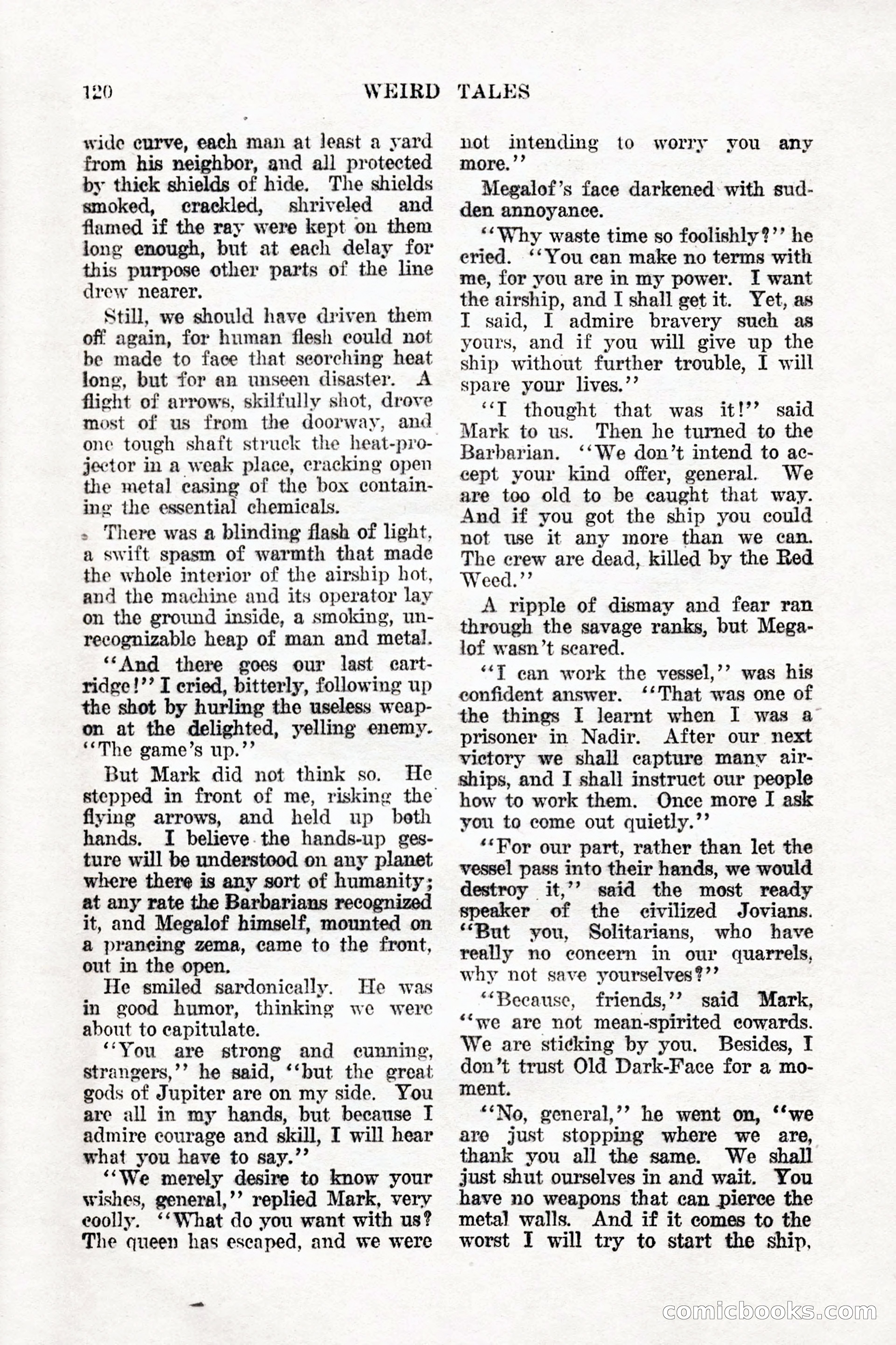 Weird Tales, Vol. 9, No. 1 — page 122 of 148