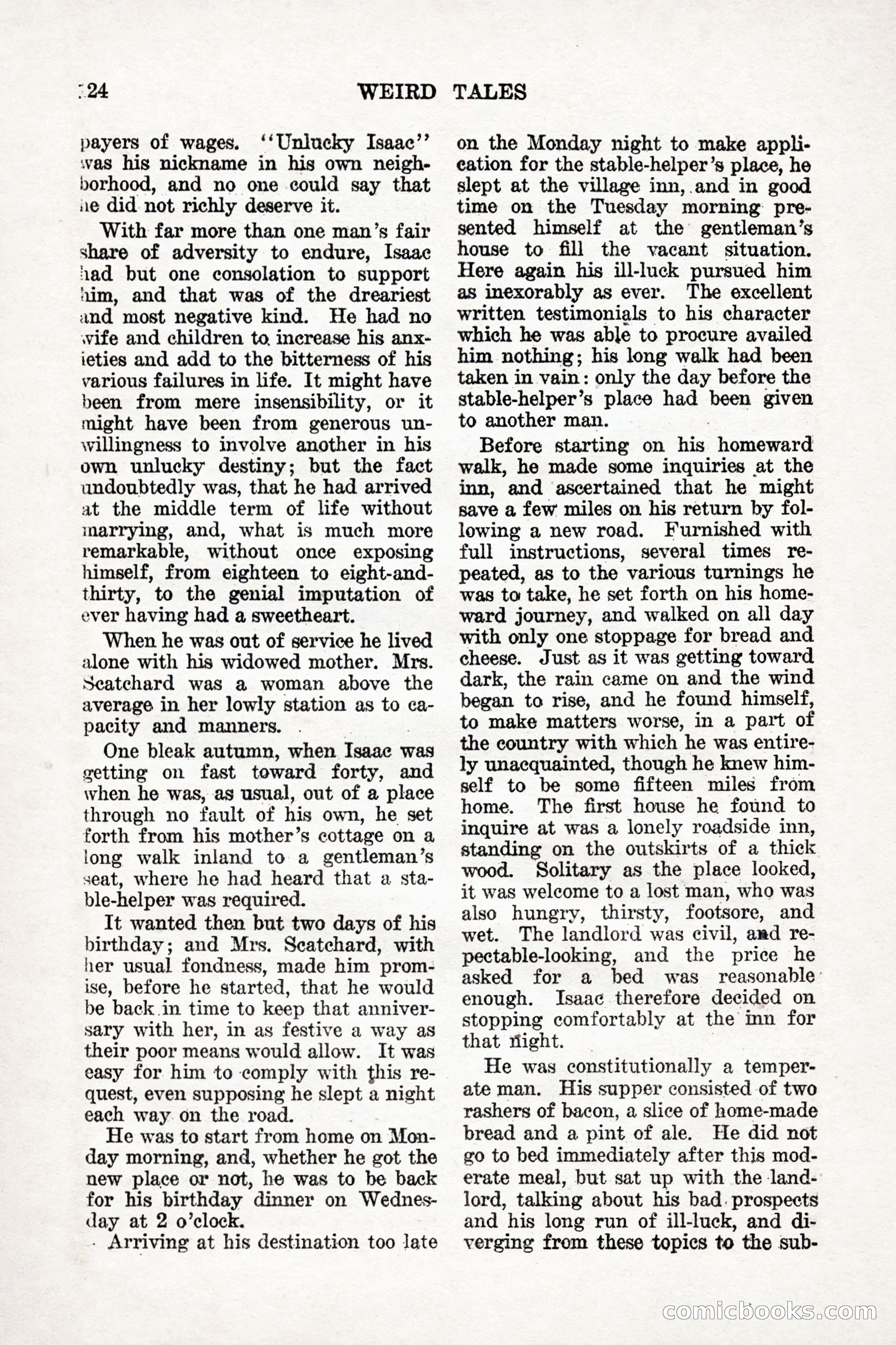 Weird Tales, Vol. 9, No. 1 — page 126 of 148